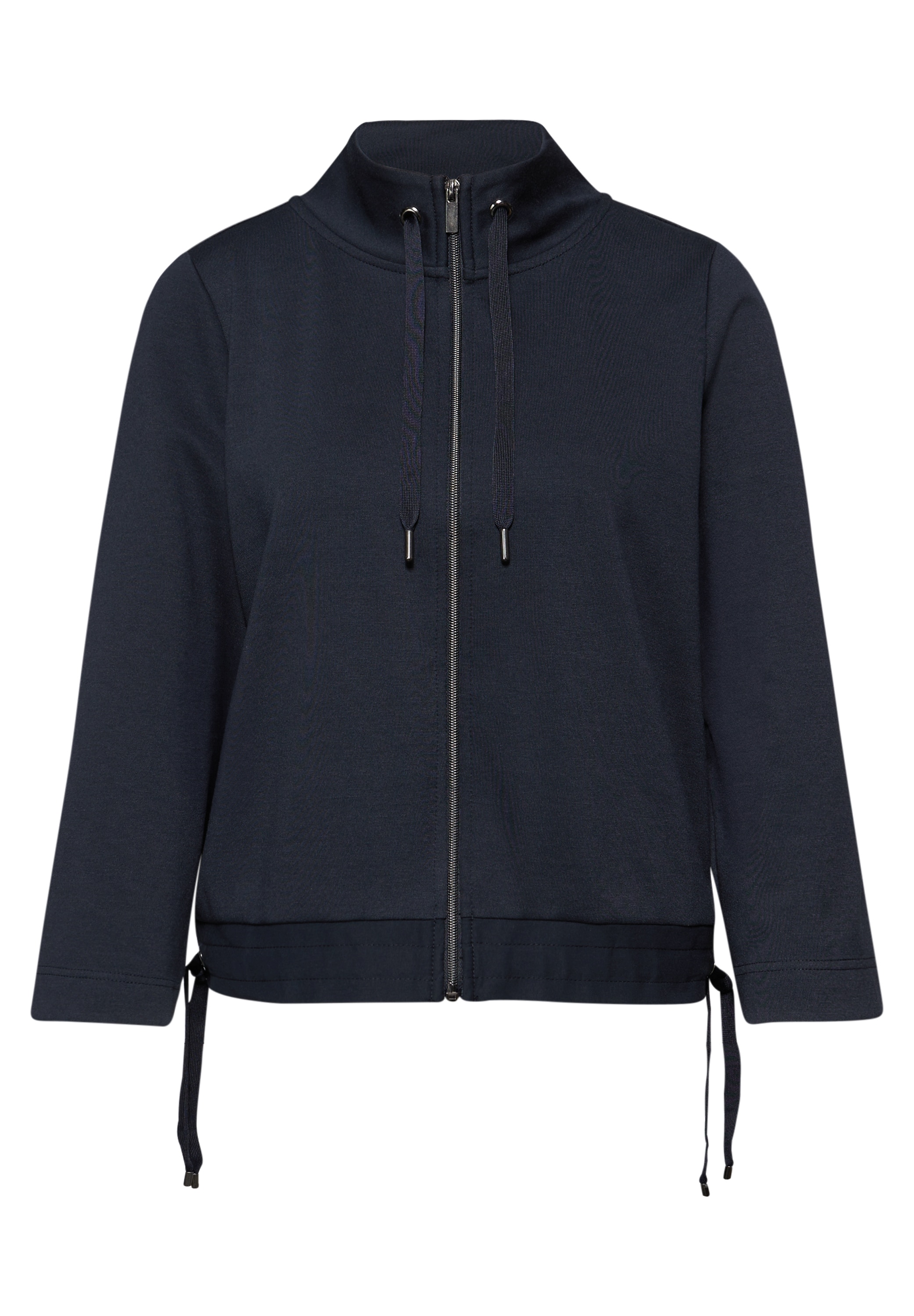 STREET ONE Veste sweat 3/4-Arm mit Stehkragen und Kordelzügen
