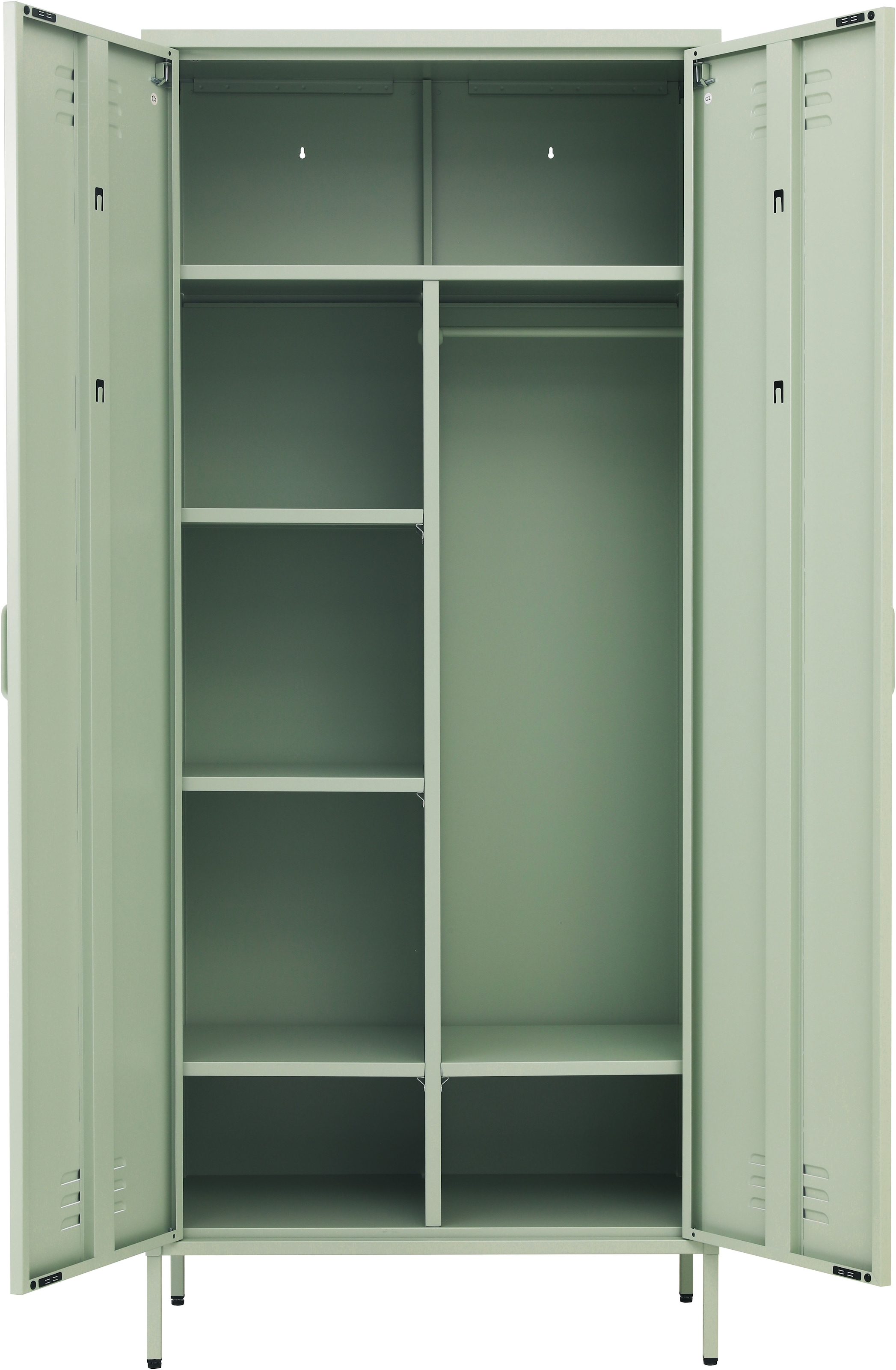GOODproduct Drehtürenschrank »Kleiderschrank Schrank Metallschrank Mehrzweckschrank Siena Spind« in 4 Farben aus Metall,  in der Höhe verstellbar