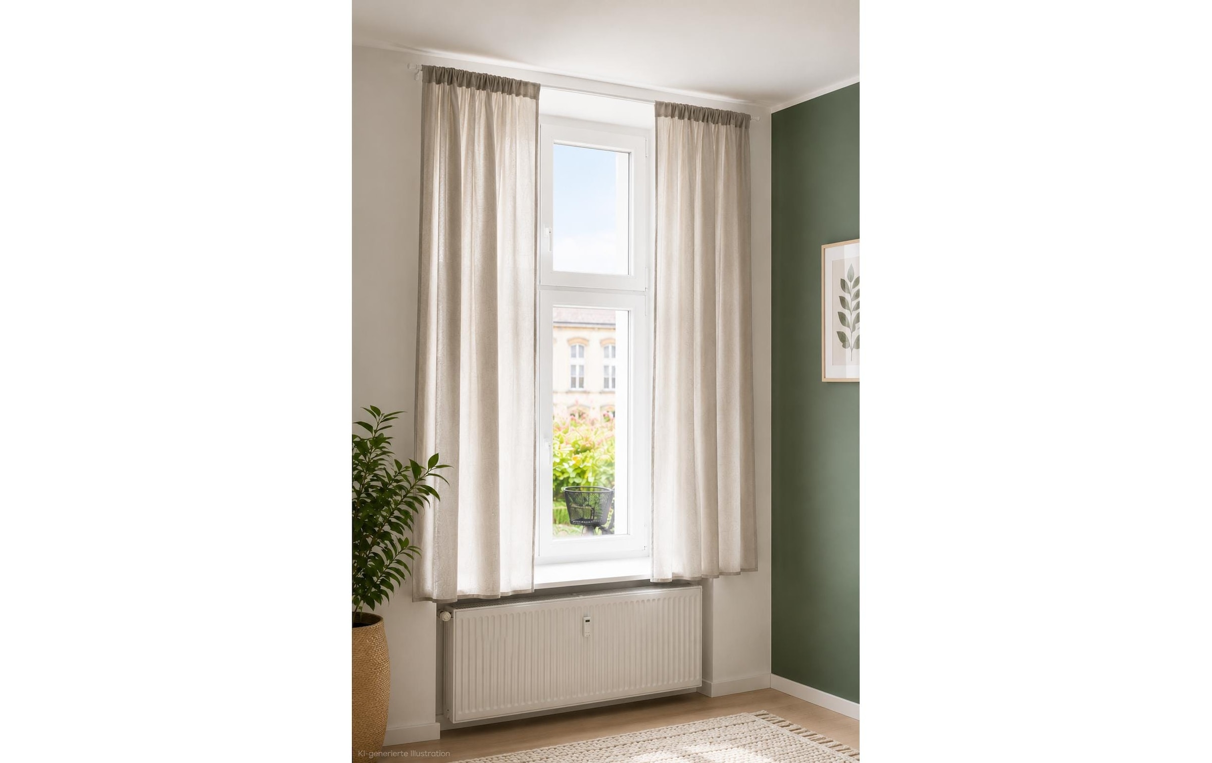 Urbanara Rideau »2er-Set Musselin Trofa 135 cm x 320 cm« Ruban plissé 2 cuis tlg.