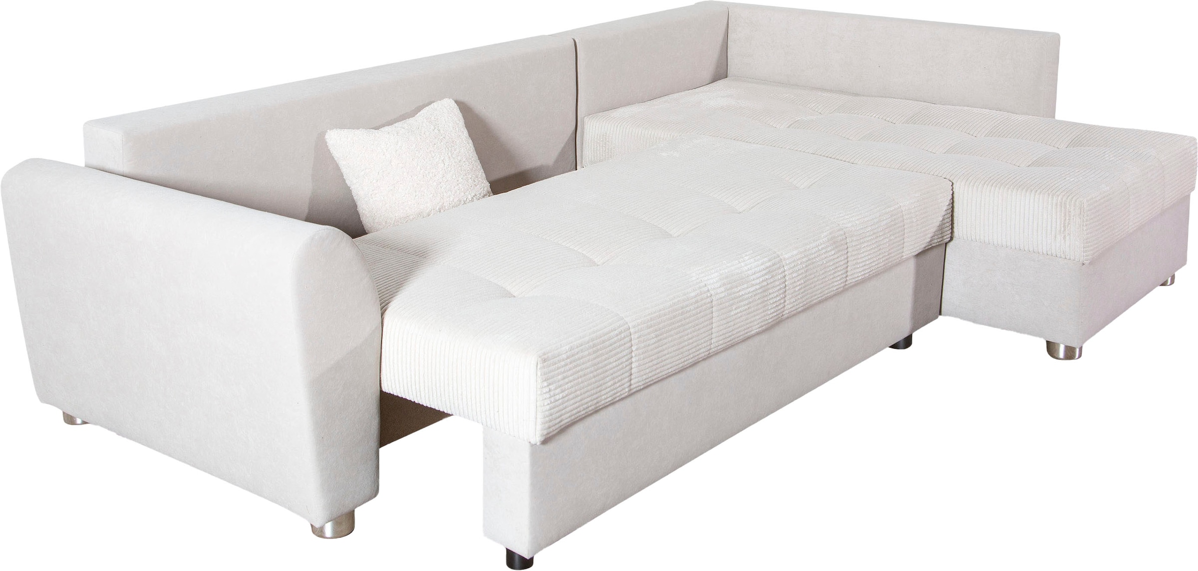 COLLECTION AB Ecksofa »Jana XL L-Form, B: 250 cm« Schlaffunktion, Bettkasten & 1 Zierkissen, Federkern