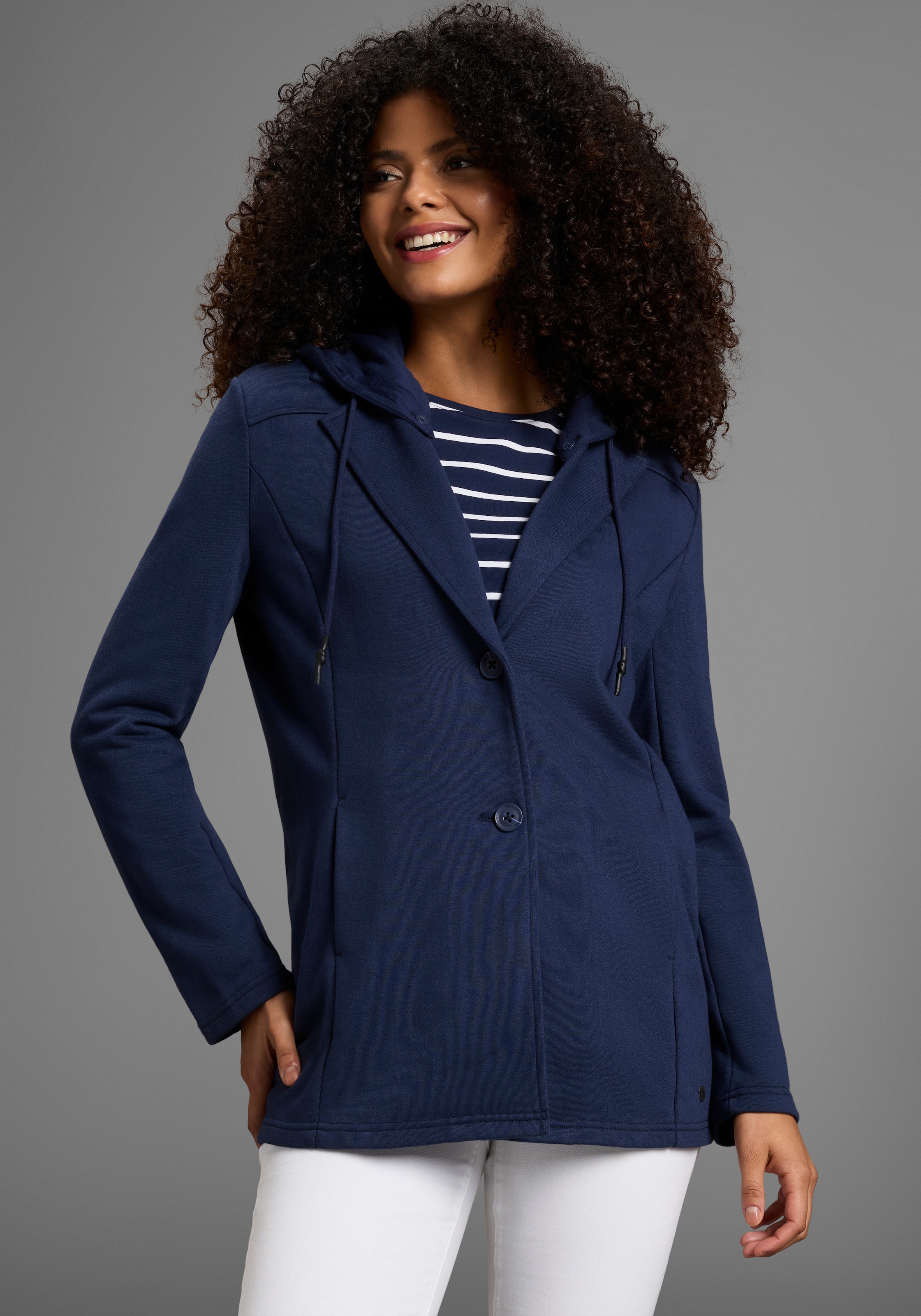 Image of KangaROOS Sweatblazer mit abknöpfbarer Kapuze