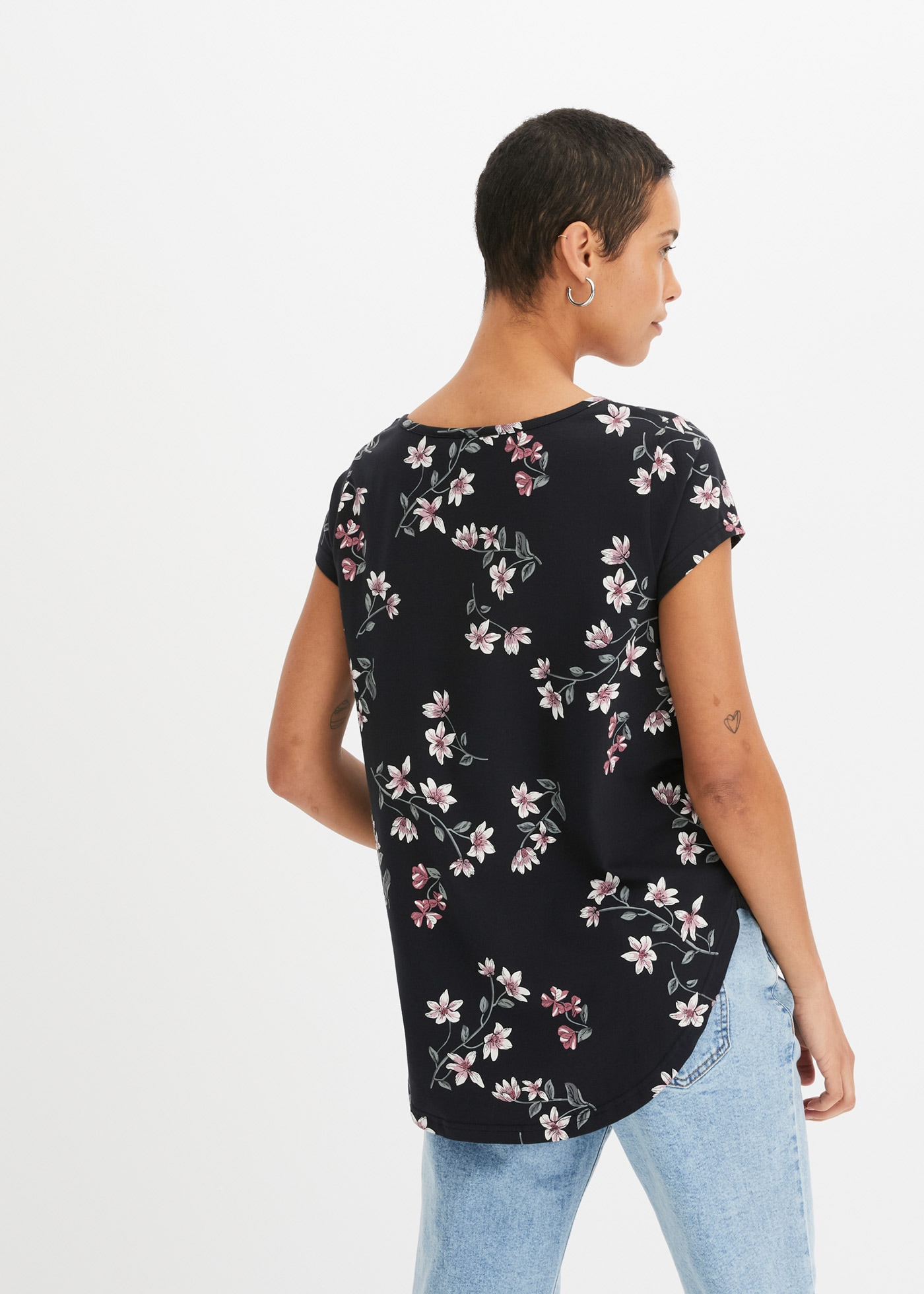 bonprix Chemisier Dezente Oversize Passform, mit kurzem Reissverschluss