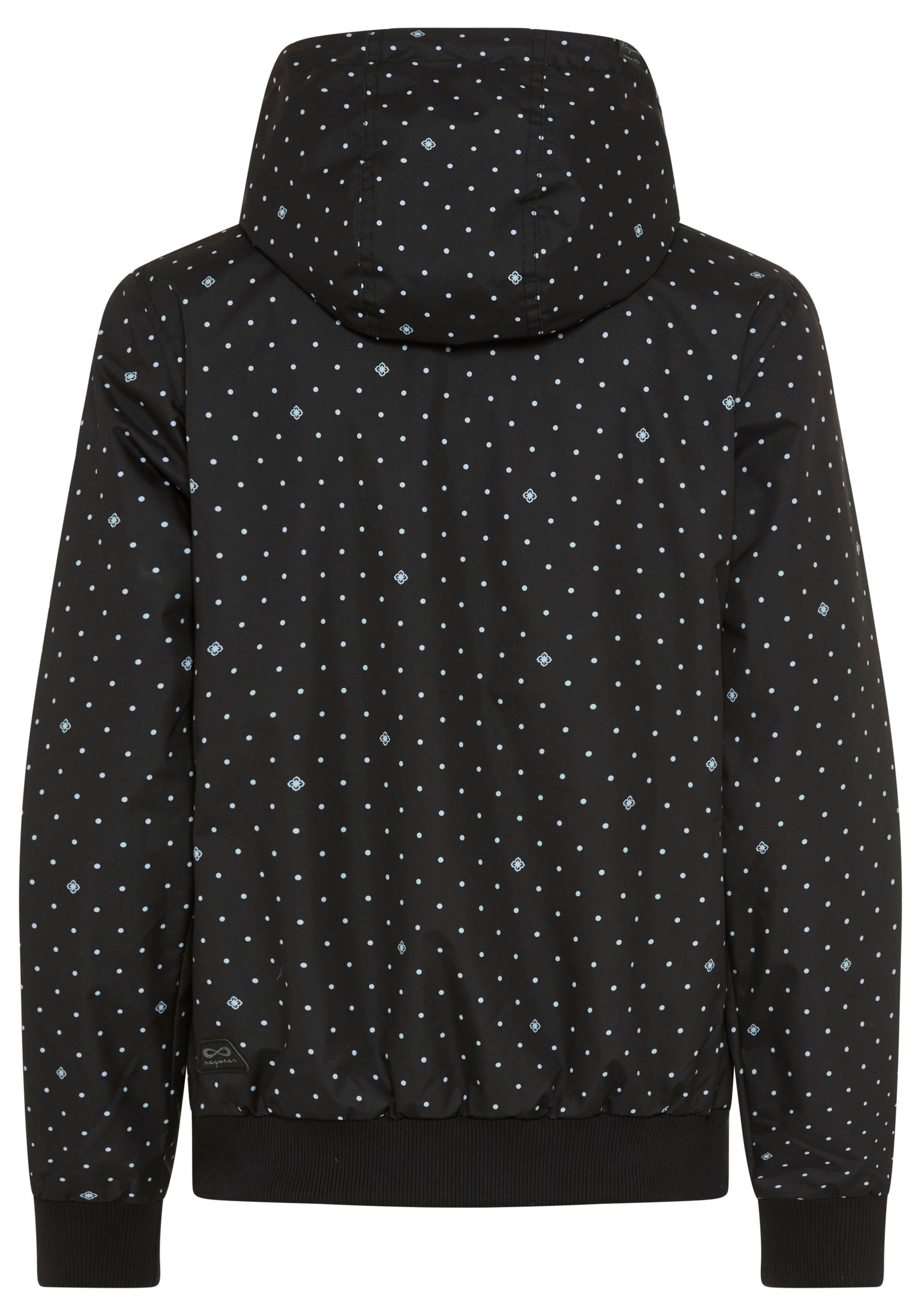 Ragwear Outdoorjacke »NUGGIE DOTS O« mit Kapuze aus Polyester, hüftlange Passform, hochschliessender Kragen