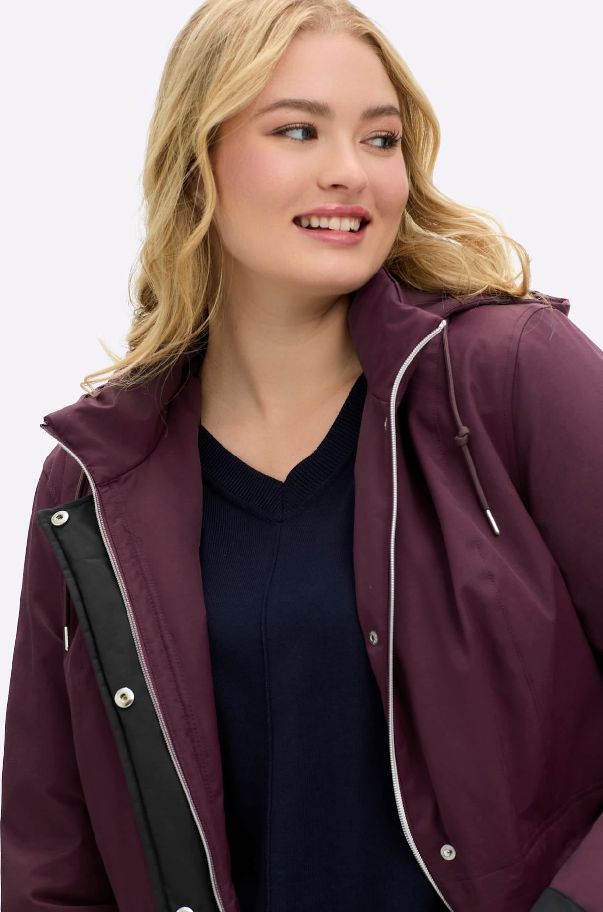 Sheego Langjacke mit Kapuze