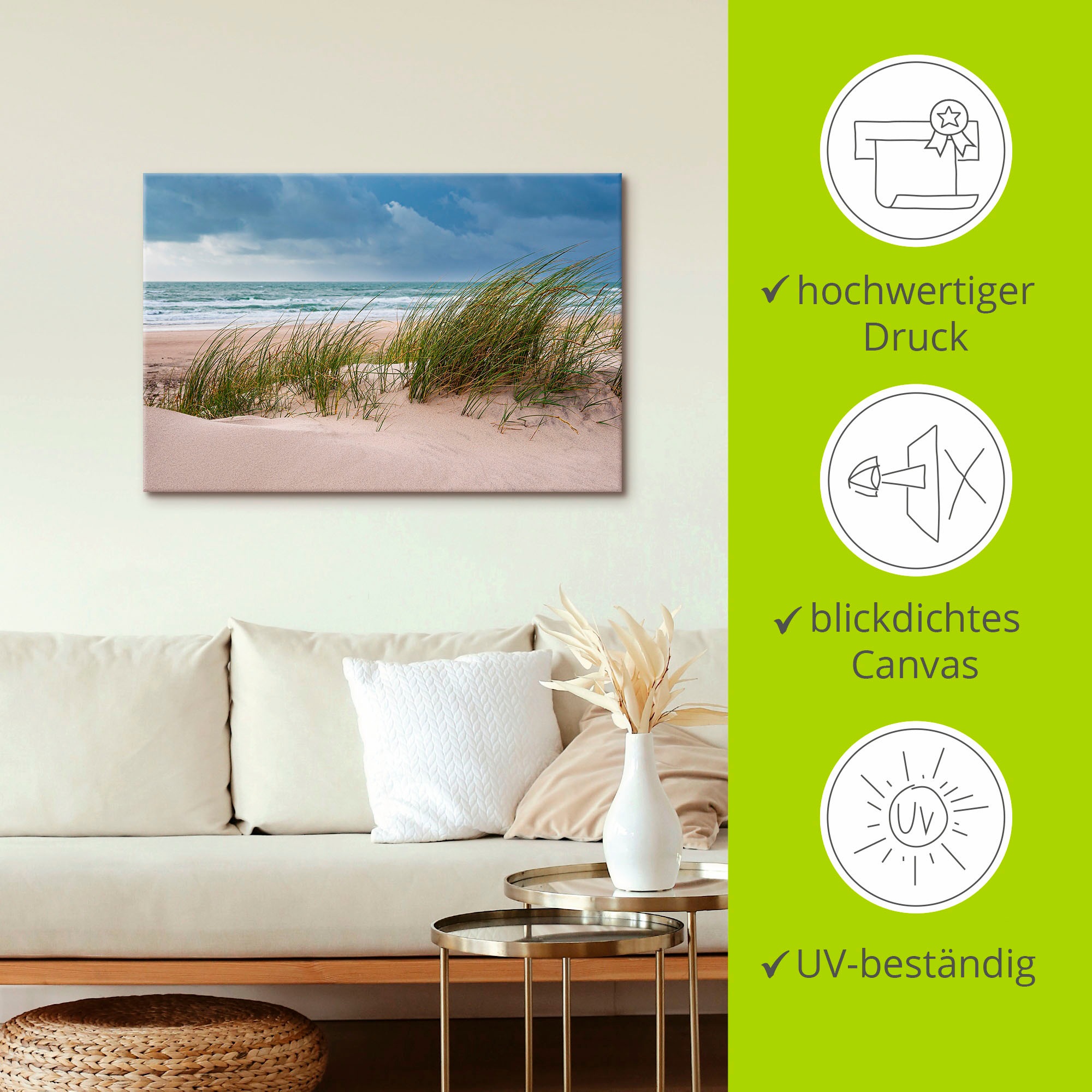 Artland Poster »Düne und Strand bei Hirtshals Dänemark I«, Küstenbilder, (1 St.), als Alubild, Outdoorbild, Leinwandbild in verschied. Grössen