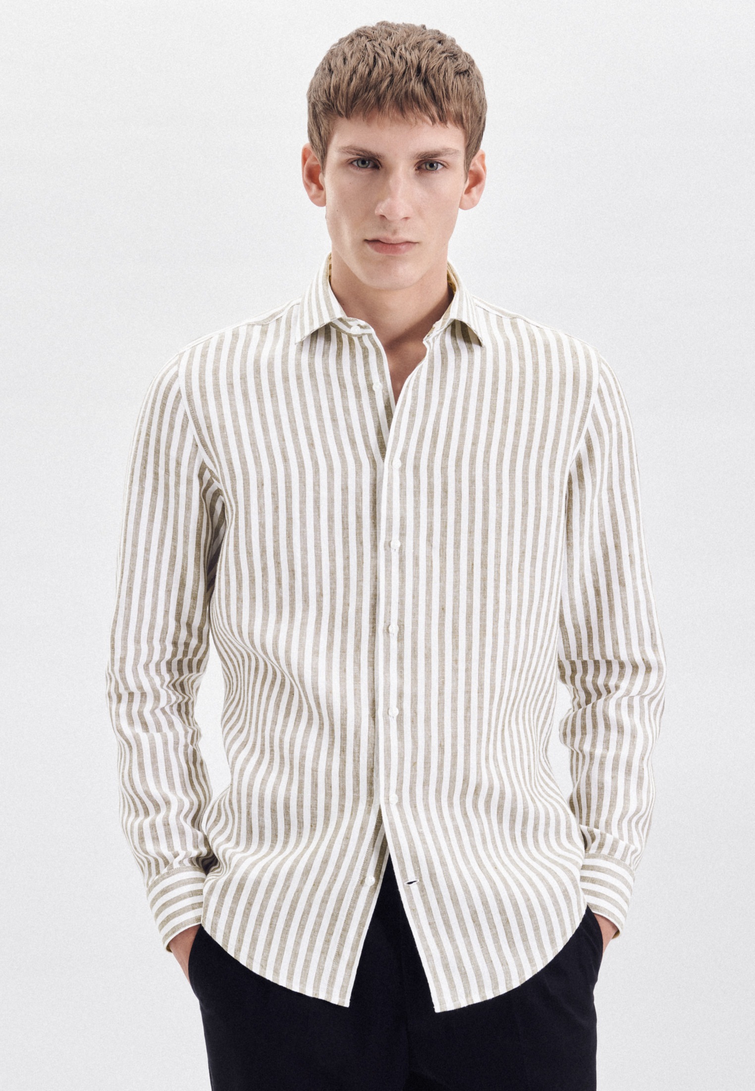 Image of seidensticker Leinenhemd »Slim«, Slim Langarm Kentkragen Streifen bei Ackermann Versand Schweiz