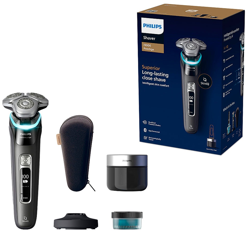 Image of Philips Elektrorasierer "Series i9000 Prestige XP9200/30" integrierter Präzisionstrimmer mit SkinIQ Technologie, inkl. Ladestand, Reiseetui