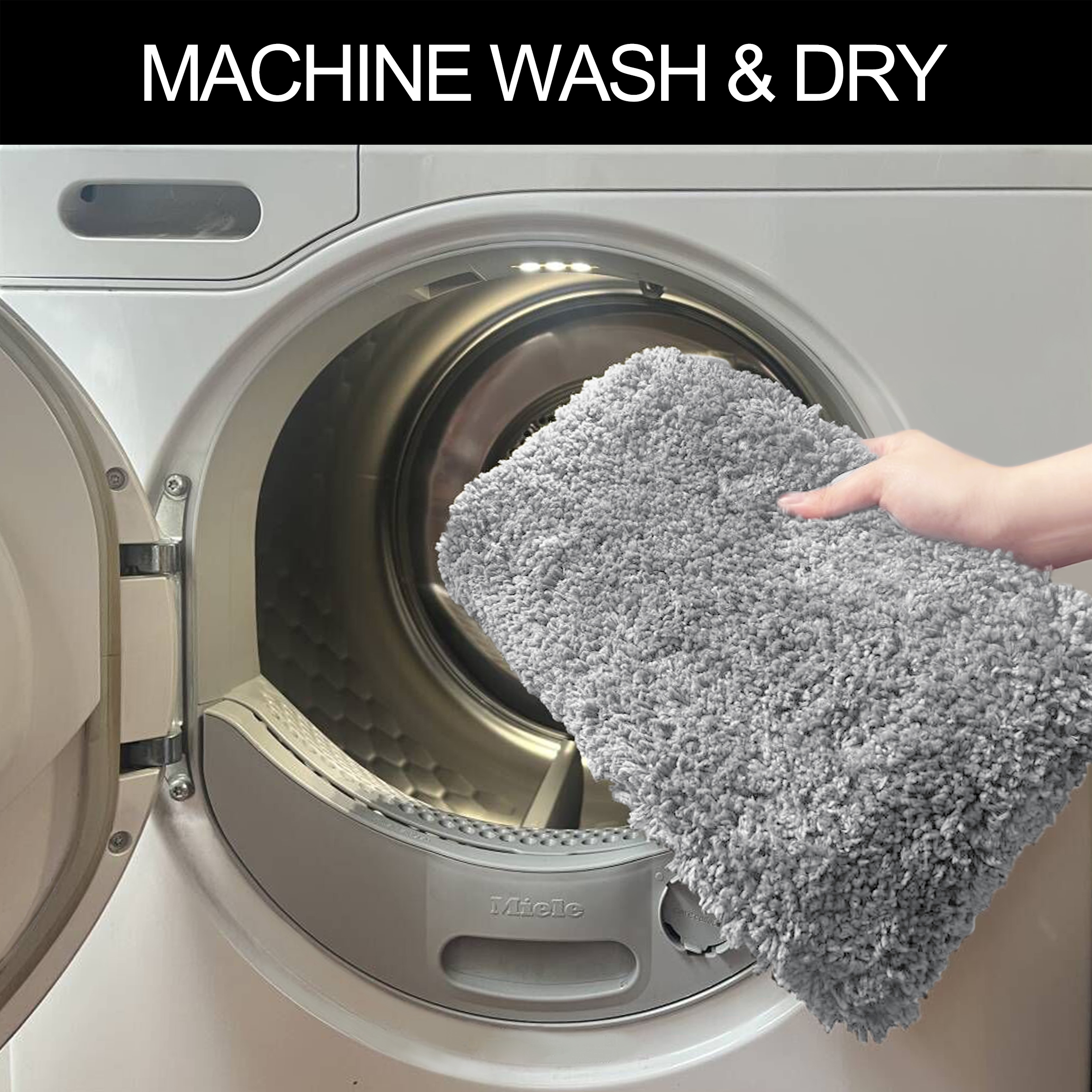 my home Badematte »Sanremo, Badvorleger, Badezimmer Teppich, sehr weich«, rutschhemmend beschichtet, fussbodenheizungsgeeignet-schnell trocknend, Badteppich, unifarben, rechteckig, rund & als 3-tlg. Set erhältlich