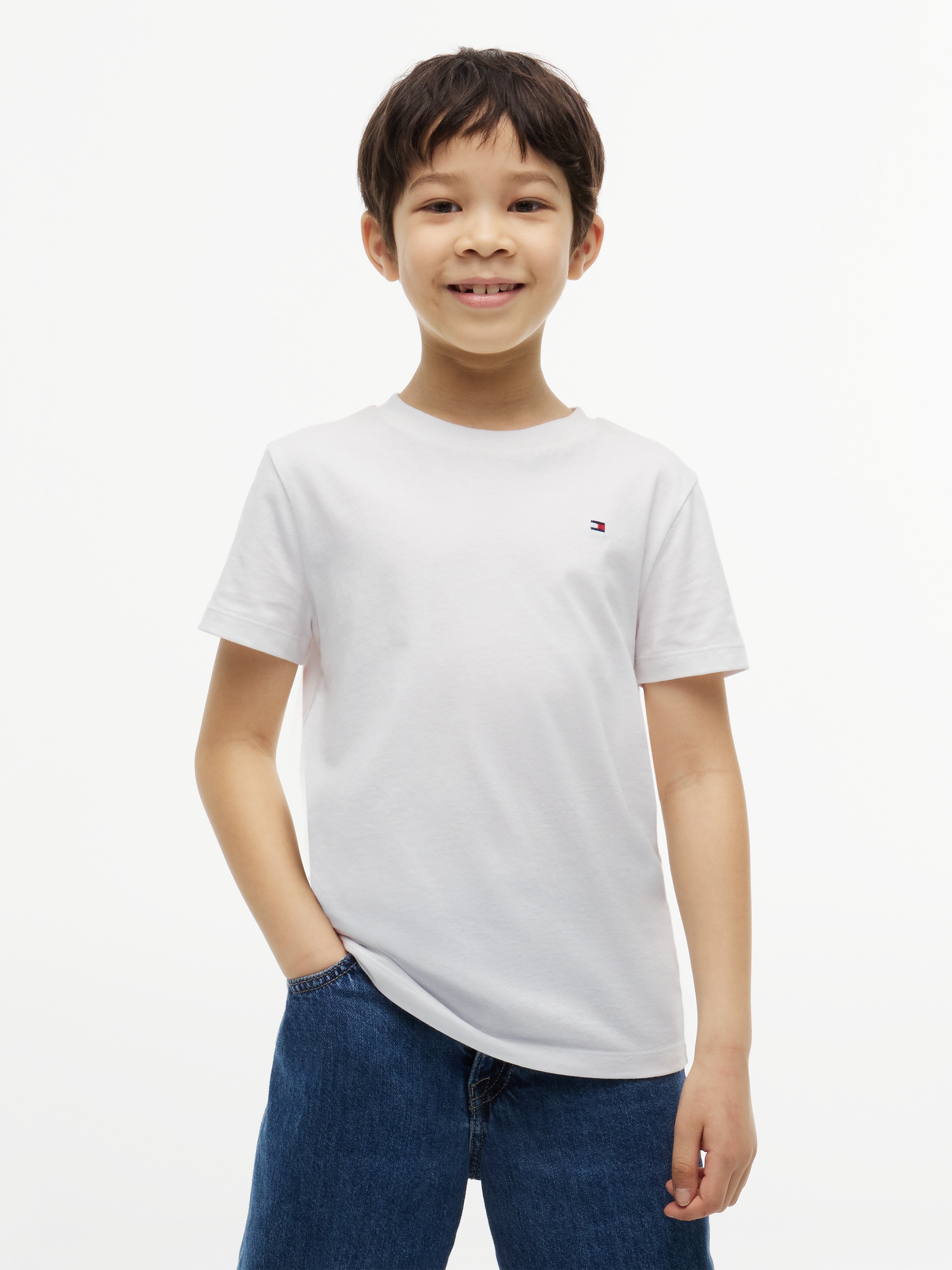 Image of Tommy Hilfiger T-Shirt Rundhalsausschnitt, Regular Fit, Kinder bis 16 Jahre, reine Baumwolle