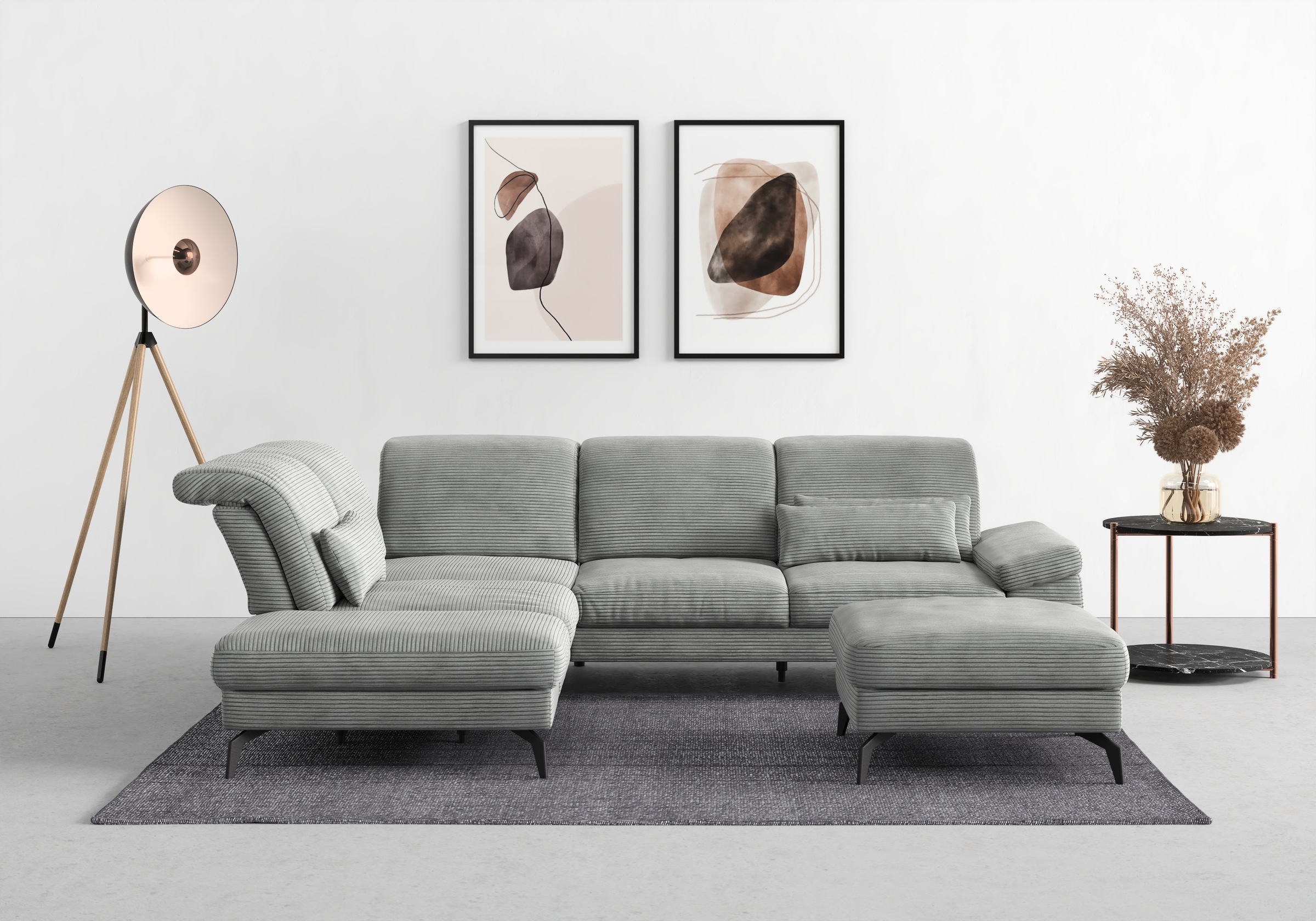 sit&more Ecksofa »Cabana L-Form«, Ottomane, wahlweise mit Sitztiefen-,Armlehnen- und Kopfteilfunktion