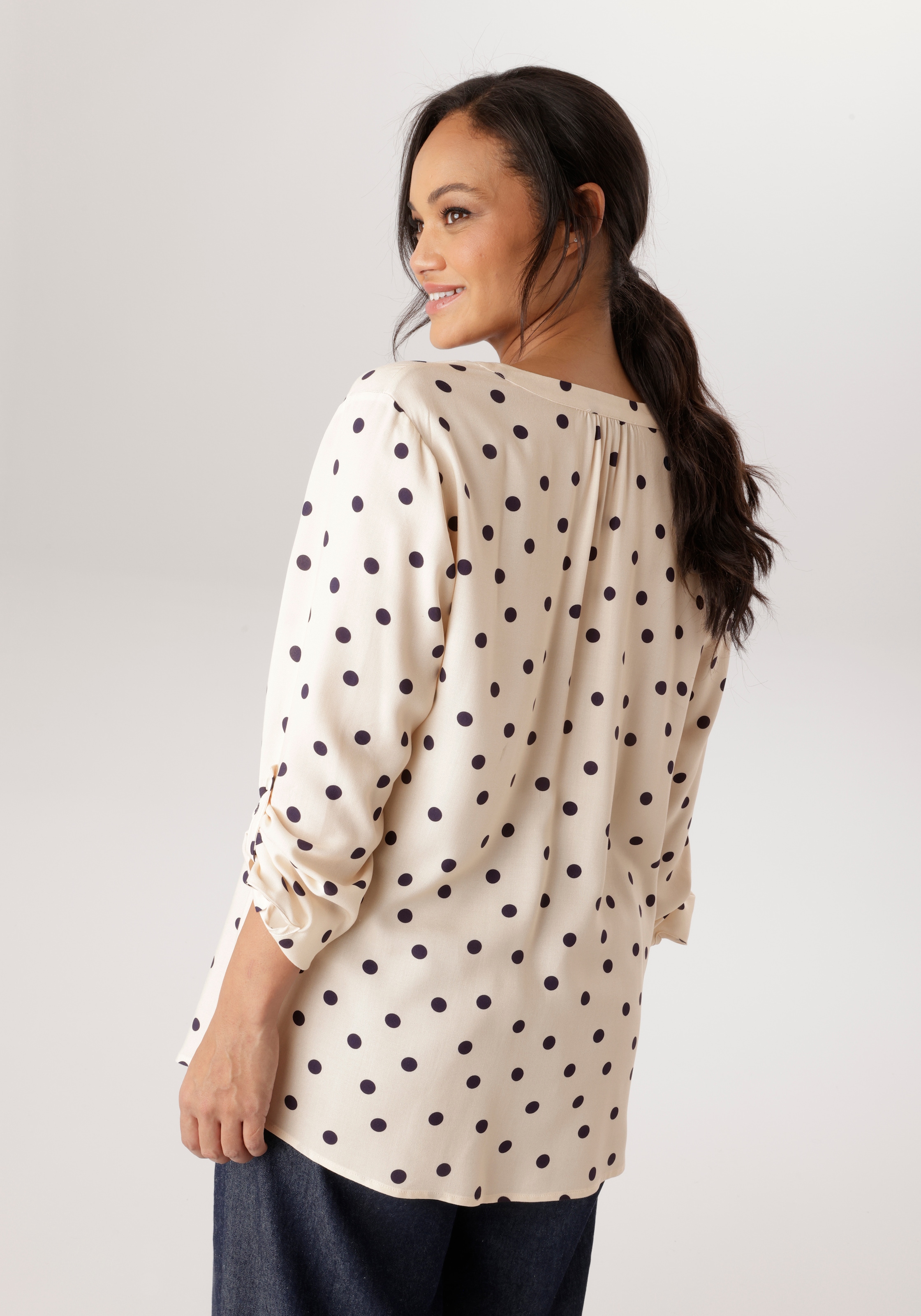 Aniston PLUS Blouse à enfiler in trendigem Pünktchendessin - NEUE KOLLEKTION