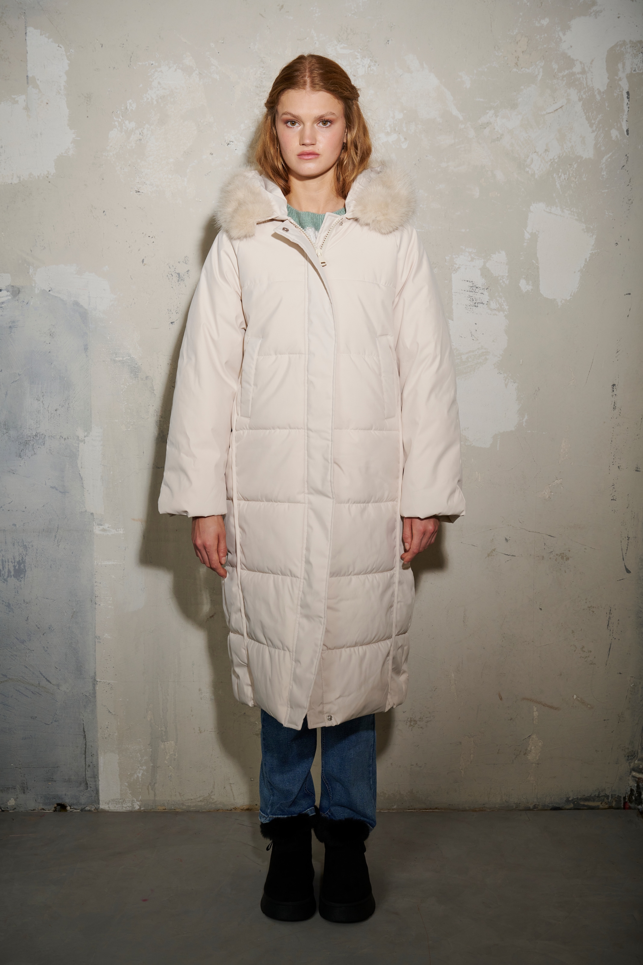 Image of HaILY’S Steppmantel "LS P JK Li44ly" grosser Fake-Fur Kragen