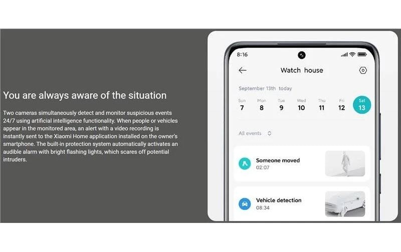 Xiaomi Überwachungskamera »CW500 Dual Aussenkamera«, Aussenbereich, eingebauter Lautsprecher, eingebautes Mikrofon, Alarmfunktion