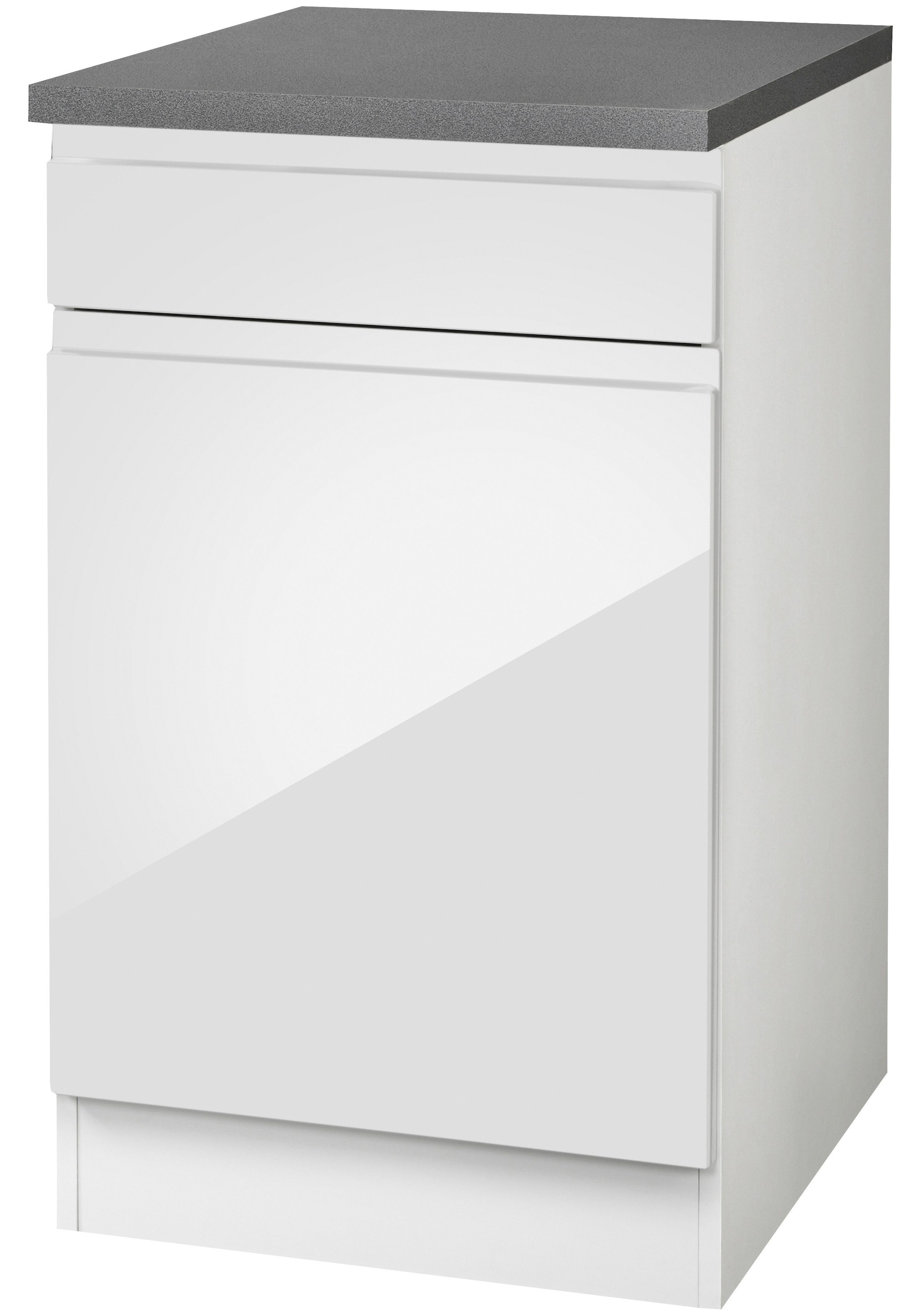 KOCHSTATION Armoire basse »KS-Virginia,neu in verbesserter Ausführung« Rangement, Softclose, avec plan de travail CPL,  largeur 50 cm, 1 porte, 1 tiroir, fonction soft-close