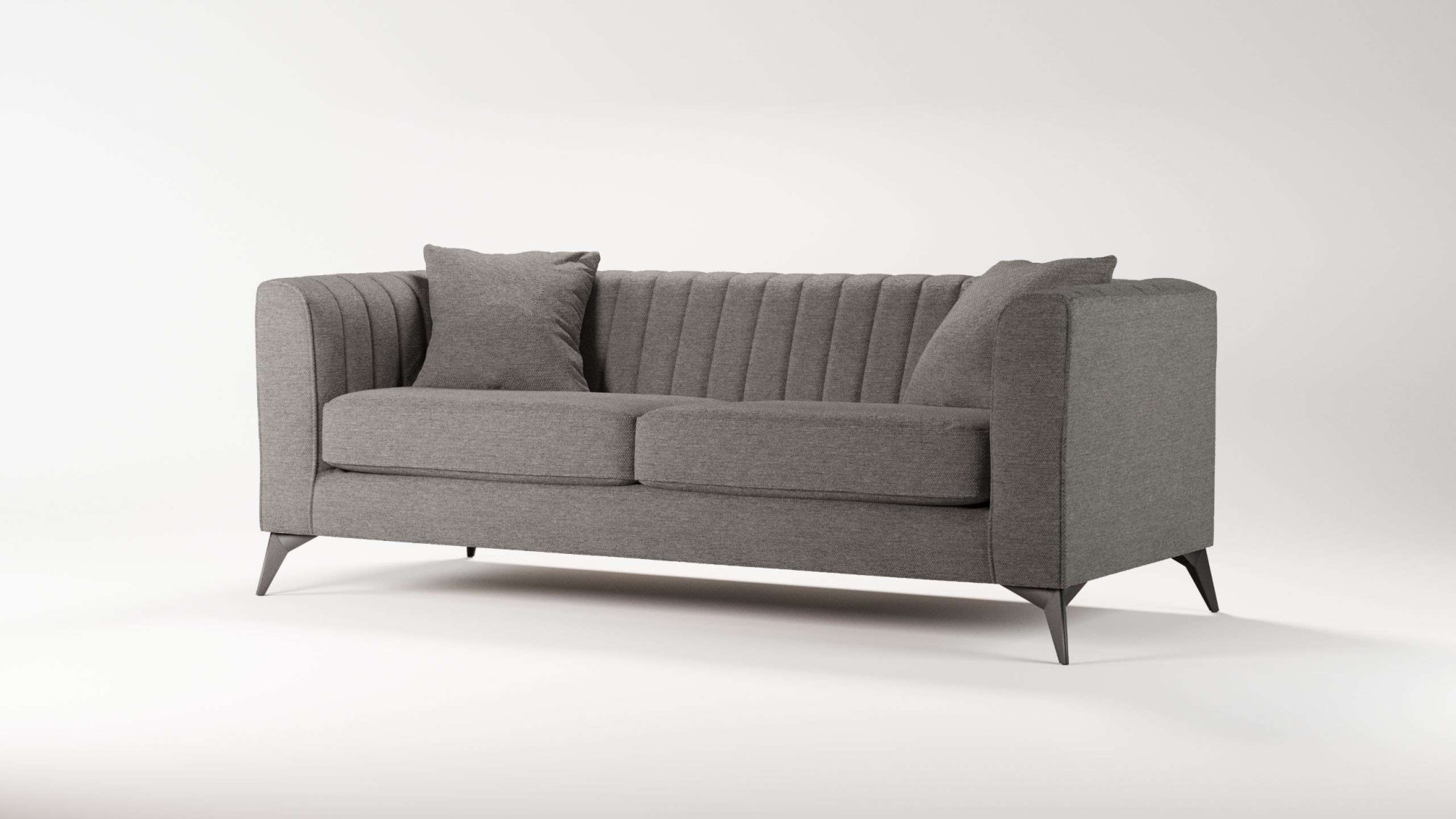 Places of Style 3-Sitzer »MATTHEW elegantes Designsofa, Masse B/T/H: 201/86/74 cm«, feine Steppung im Rückenbereich, lose Sitzkissen, incl. Zierkissen