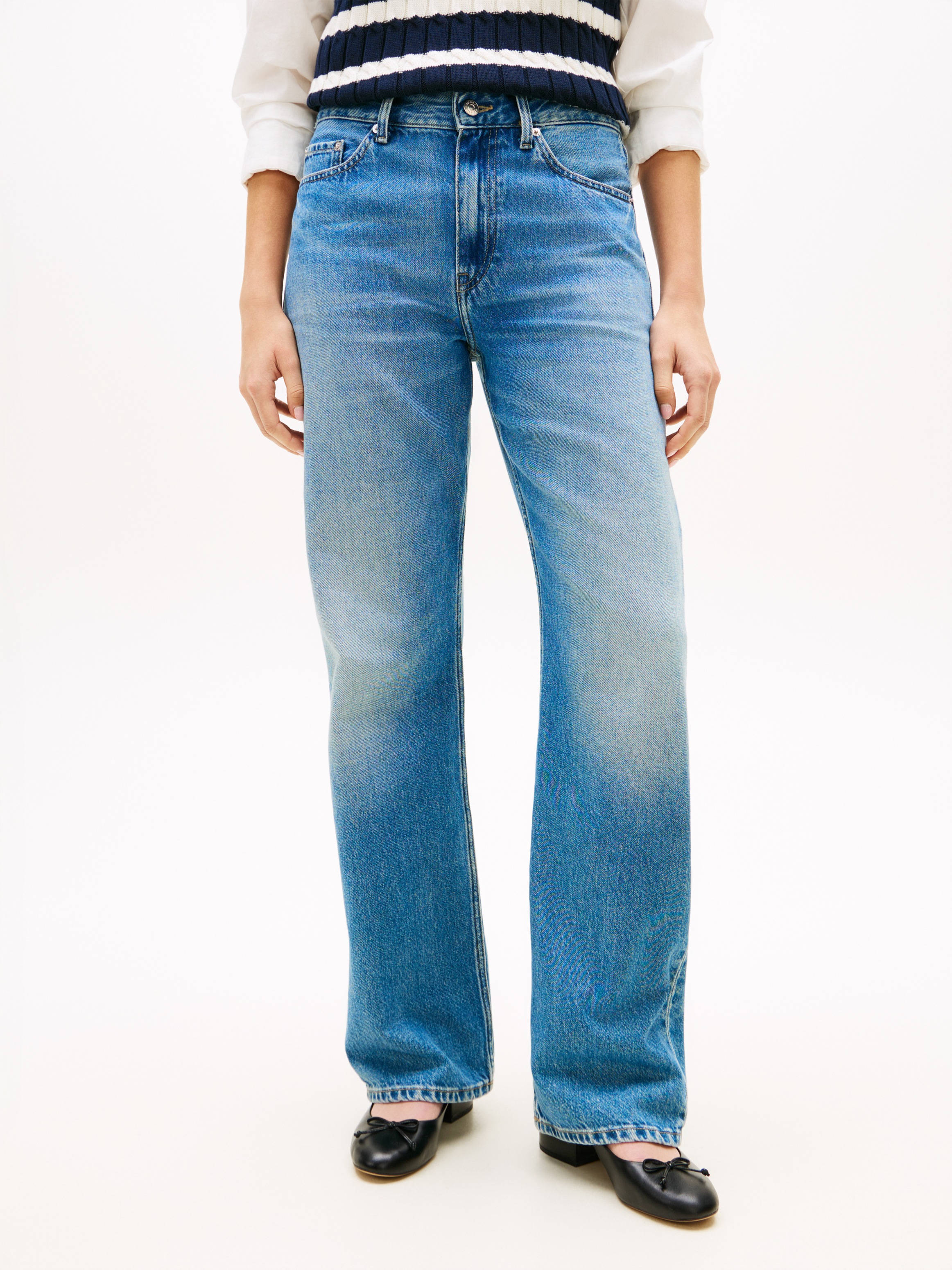 Image of Tommy Hilfiger Straight-Jeans mit dezenter Logostickerei