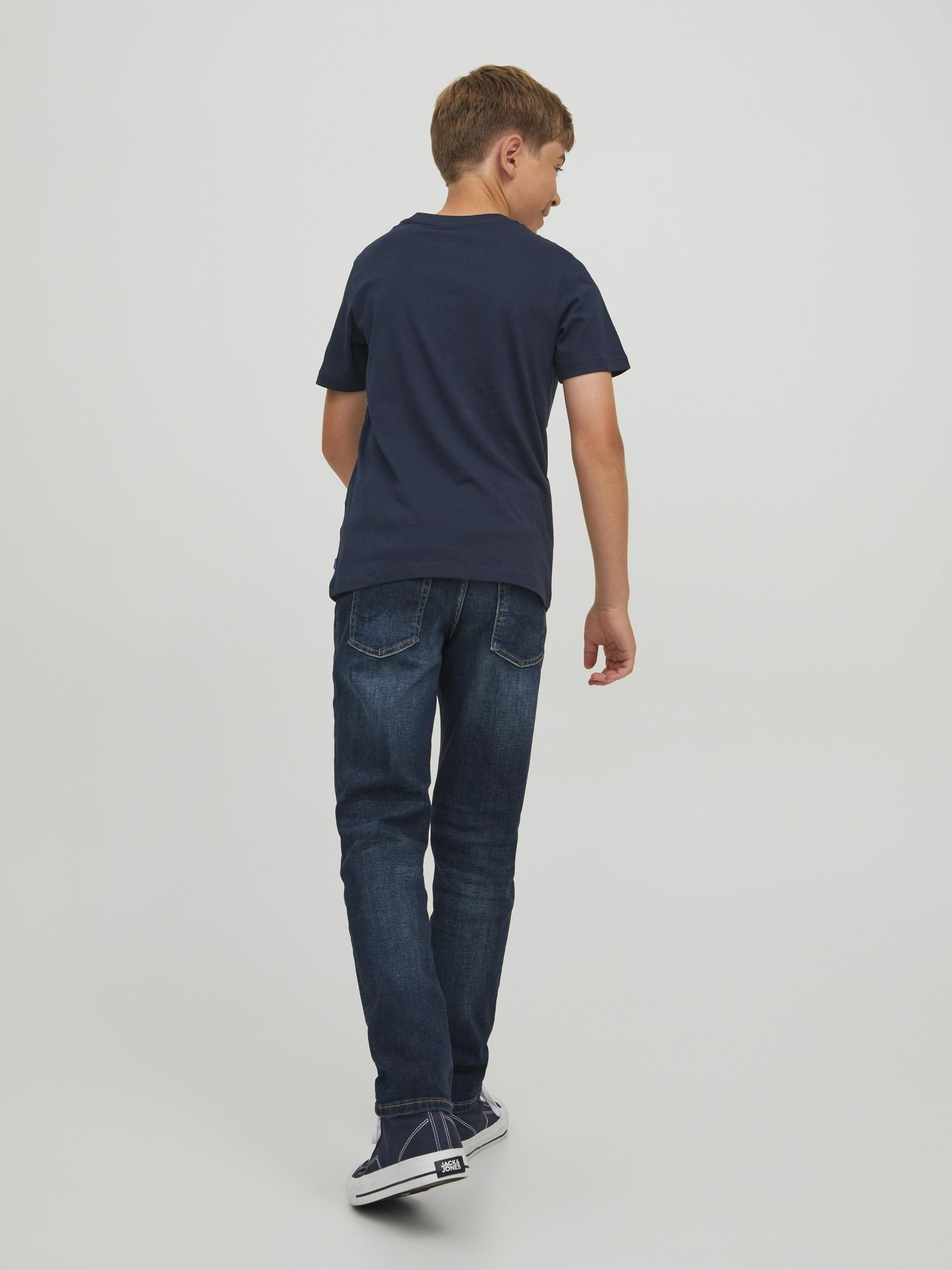 Jack & Jones Junior Rundhalsshirt »JJEORGANIC figurbetont, atmungsaktiv, kombinierbar« unifarben, casual, slim fit, Jersey, Rundhals