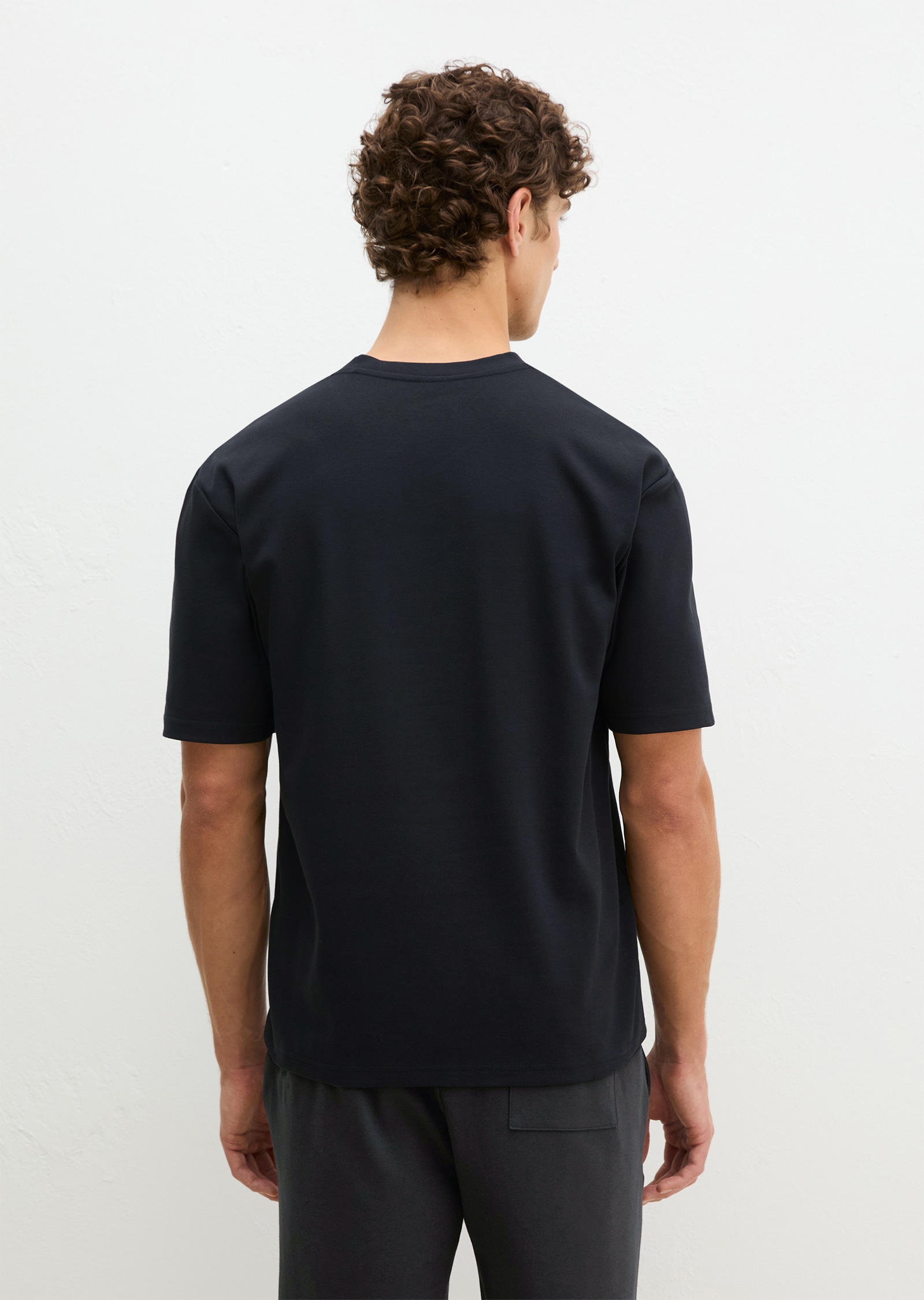 Marc O'Polo Pyjamaoberteil »Mix N Match Interlock« mit Rundhalsausschnitt, kleiner Knopfleiste und kurzem Arm