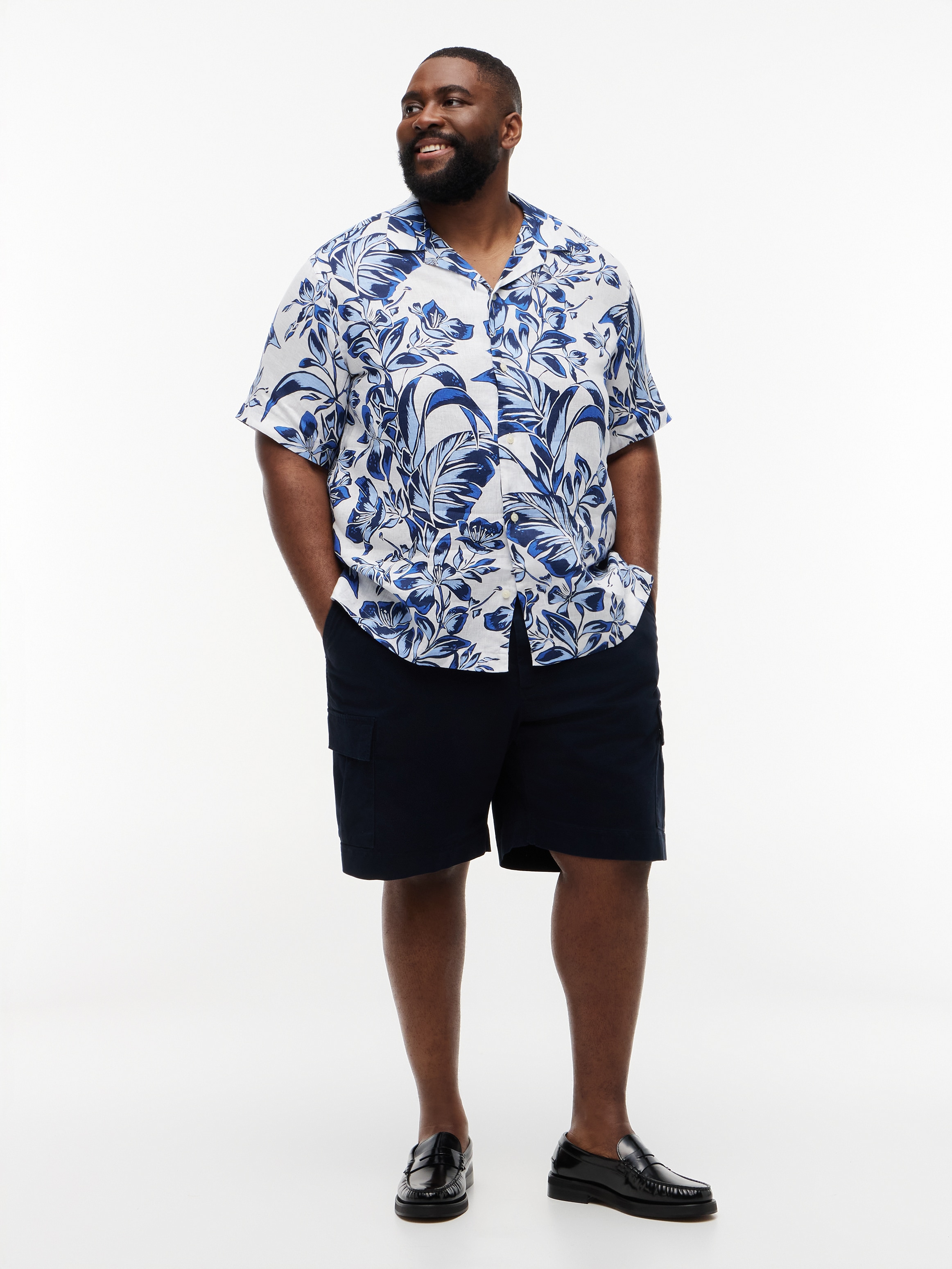 Tommy Hilfiger Big & Tall Kurzarmhemd »BT-LINEN FLORAL AOP« Leinenhemd, regular fit, Grosse Grössen