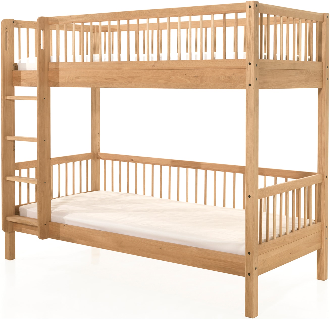 Vipack Etagenbett »Eiche massiv, Made in Europe, langlebige Qualität« B/H/T ca. 208x176x98cm, Schublade+unterer Rausfallschutz optional,  2 Lattenroste, wahlweise mit oder ohne Bettschublade und Absturzschutz