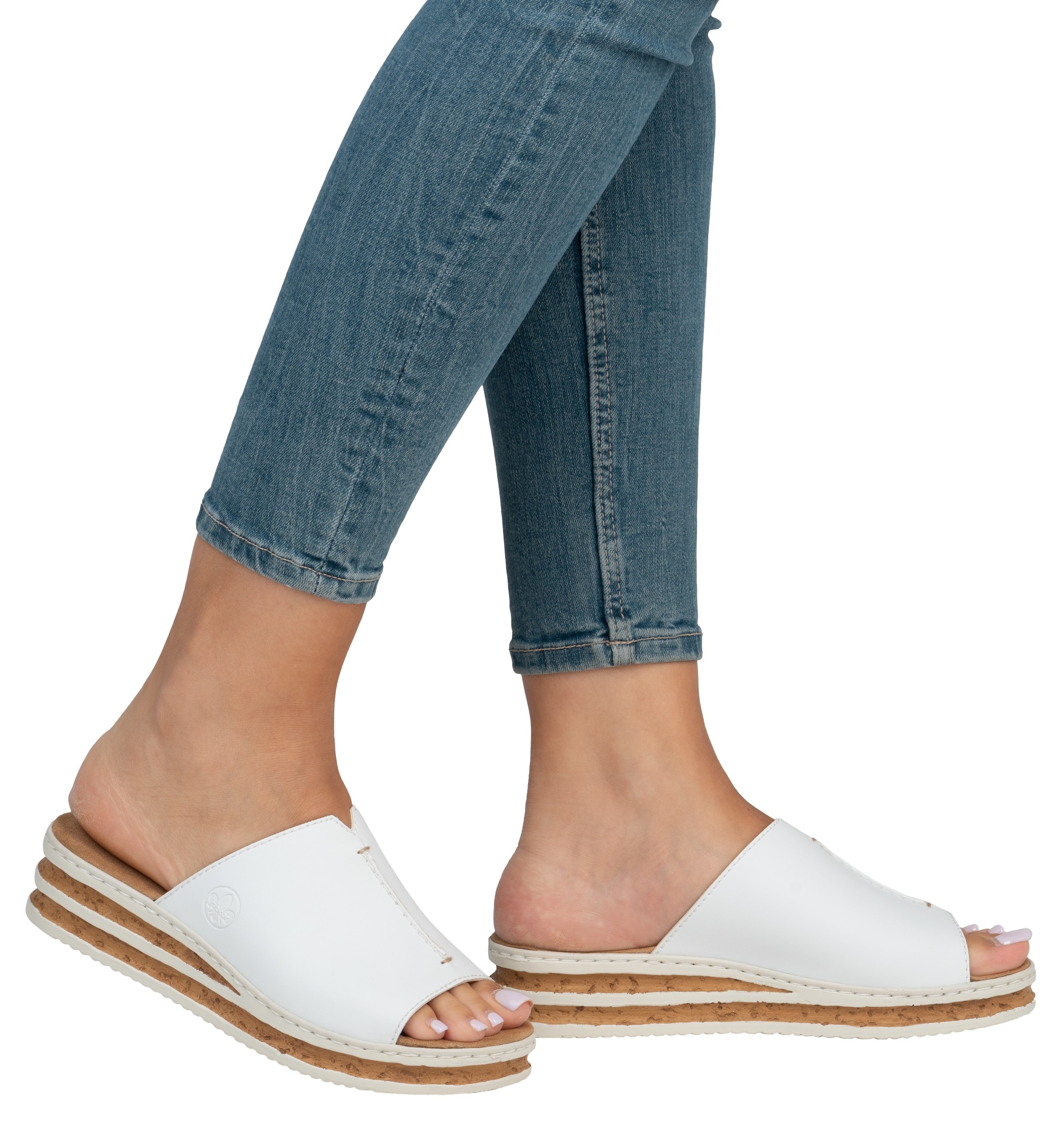 Rieker Pantolette compenséesd  chaussure d’été, chausson, talon compensé, à enfiler