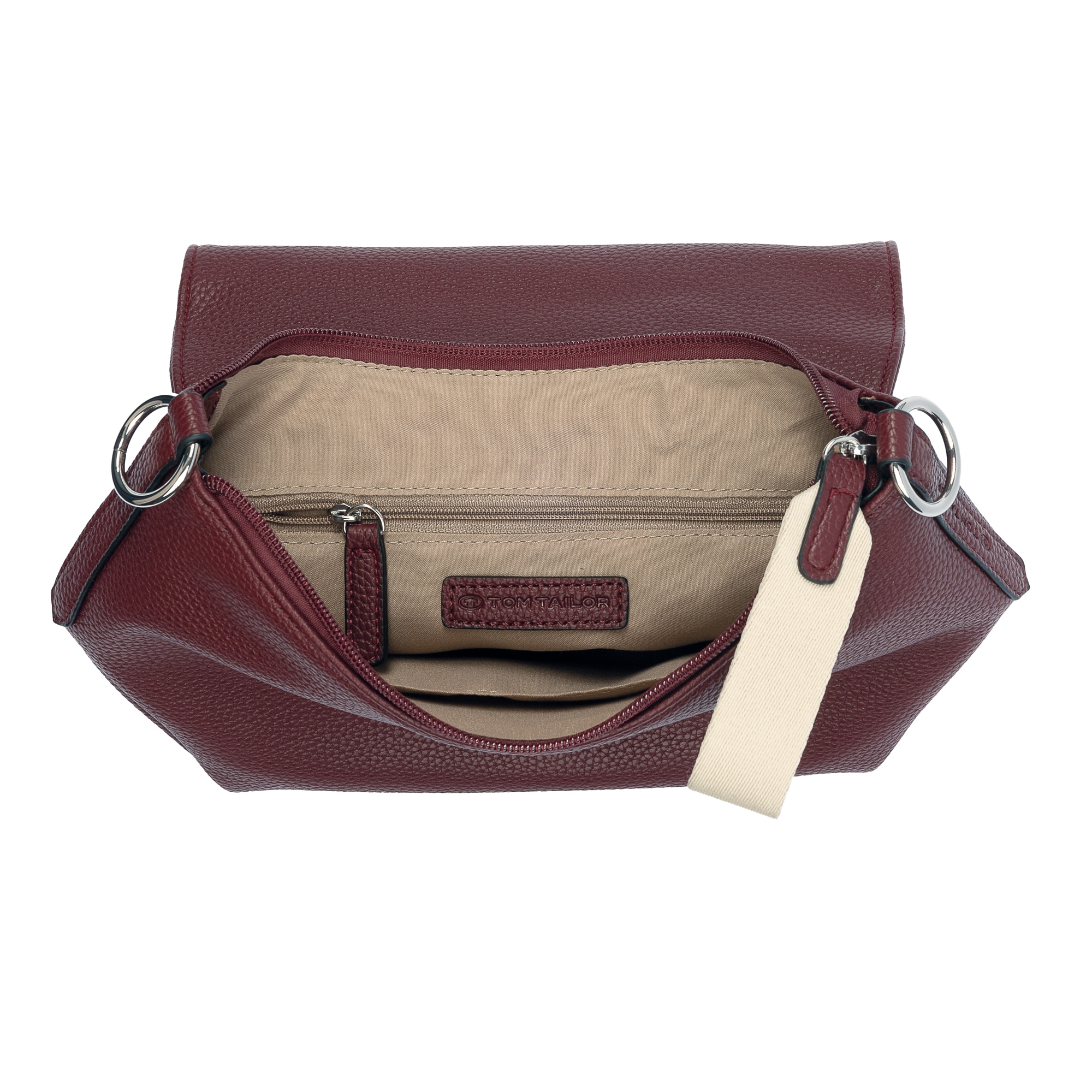 TOM TAILOR Sac à bandoulière »Fania« Sac à épaule pour femme avec pendentif en fausse fourrure