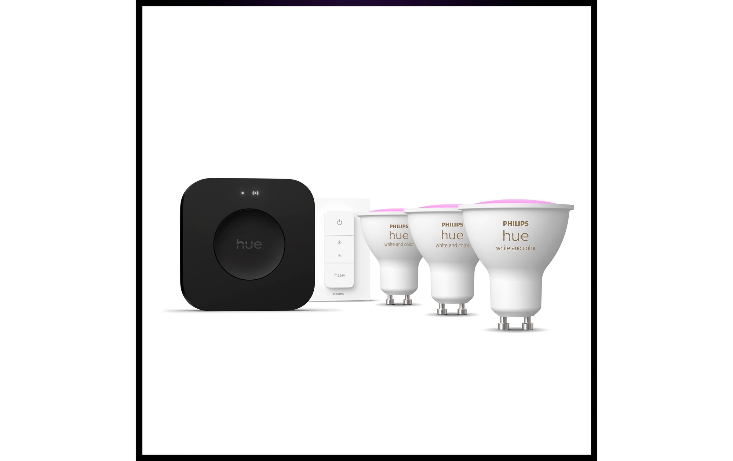 Philips Hue Smarte LED-Leuchte »Hue 3 GU10-Lampen + Dimmschalter + Hue Bridge Pro«