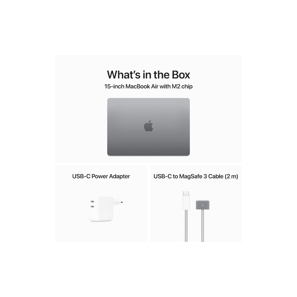 Apple MacBook Air 15 Zoll (2023), M2 Chip, 8C CPU, 10C GPU, 70W Power Adapter