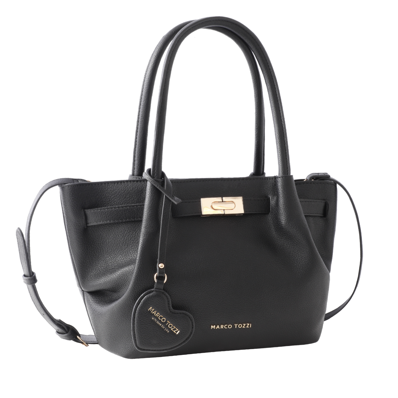 Image of MARCO TOZZI Henkeltasche Damen Tragetasche mit Zierschnalle und Herz-Anhänger