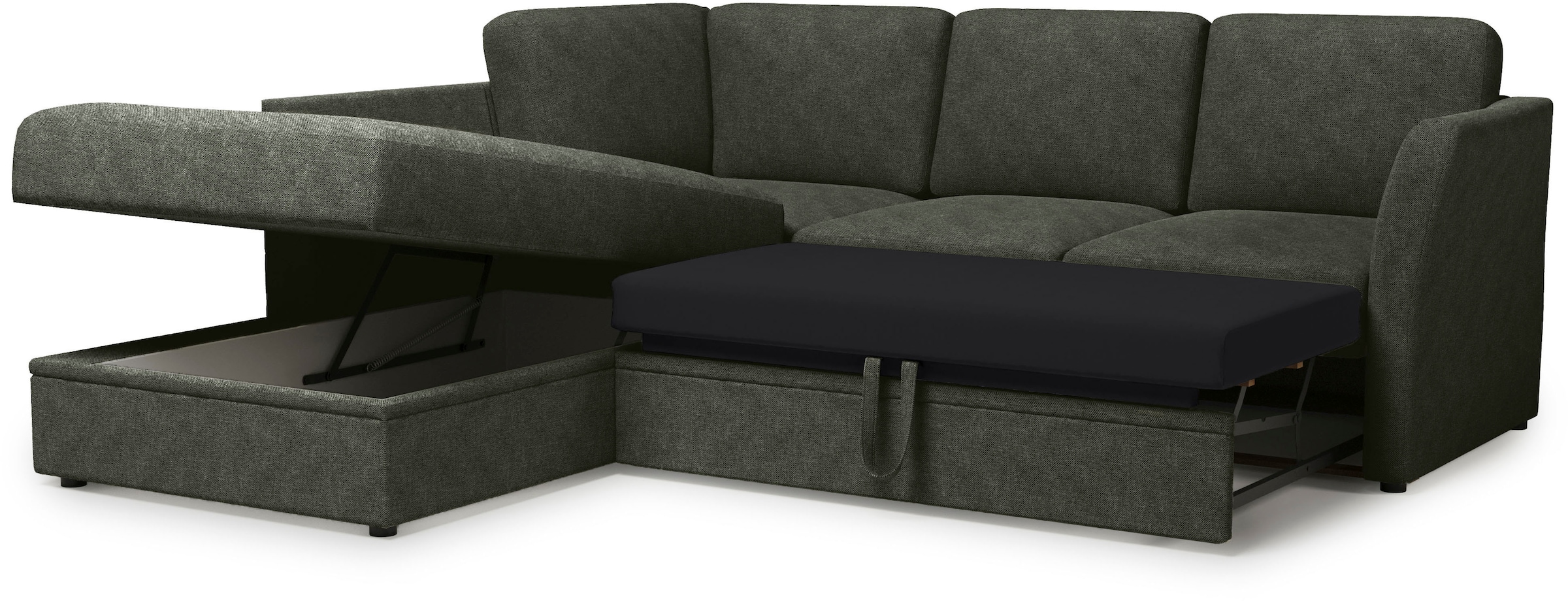 Home affaire Ecksofa »Lavars, L-Form, Schlafsofa« mit Bettfunktion und Stauraum, in zwei verschiedenen Bezugsqualitäten