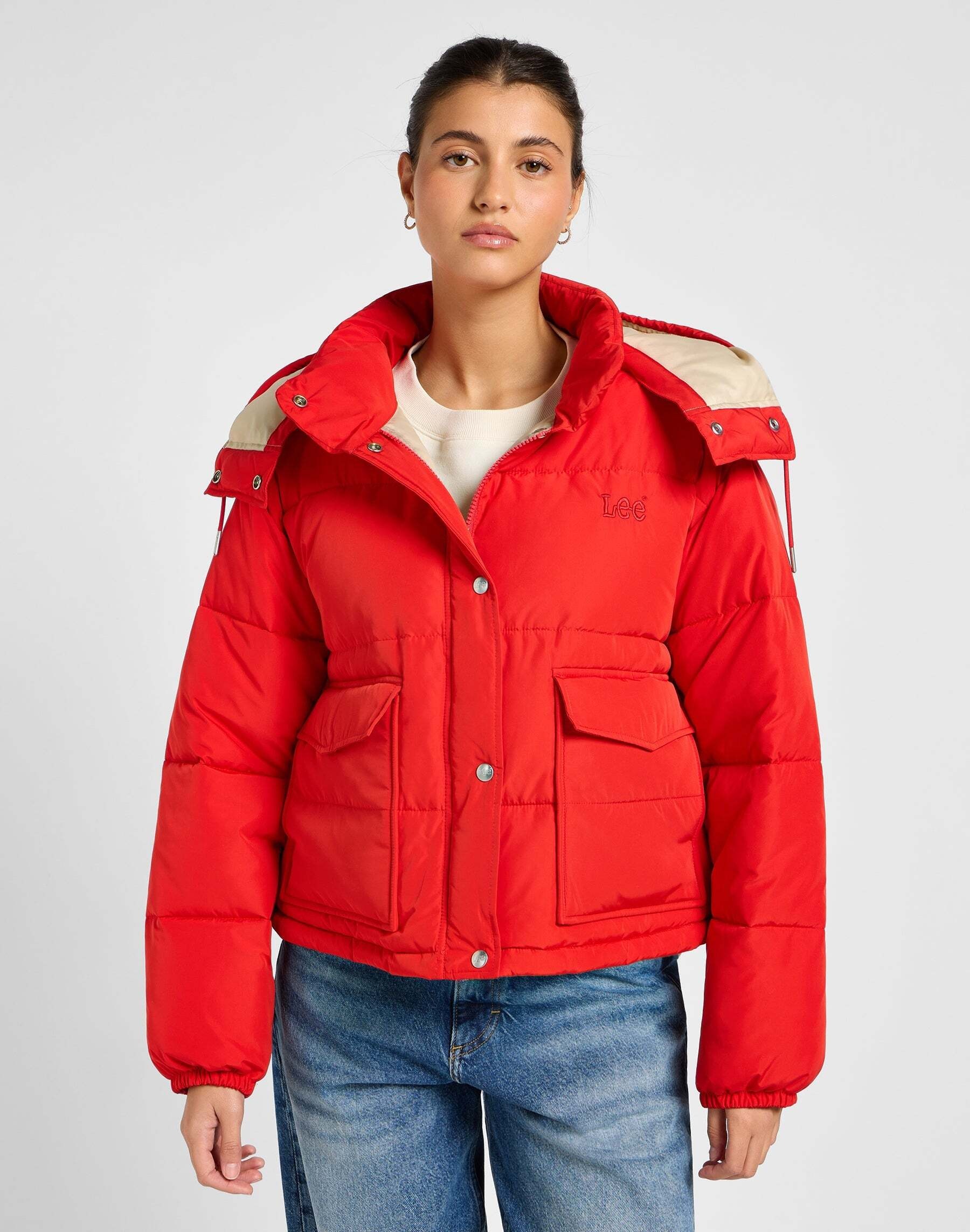 Image of Lee Steppjacke "Lee Steppjacke Hooded Short Puffer"