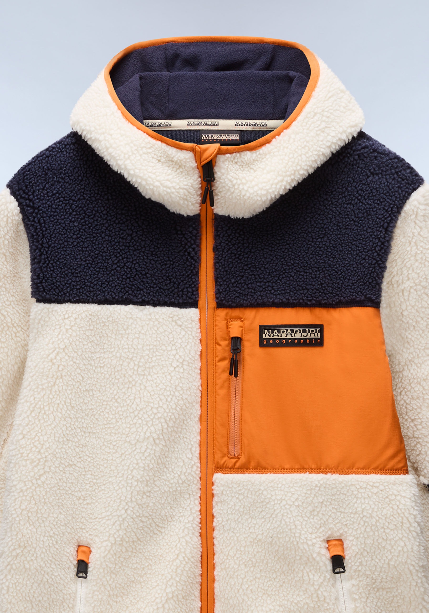 Napapijri Veste en peluche »YUPIK« mit Kapuze mit kontrastfarbenen Details