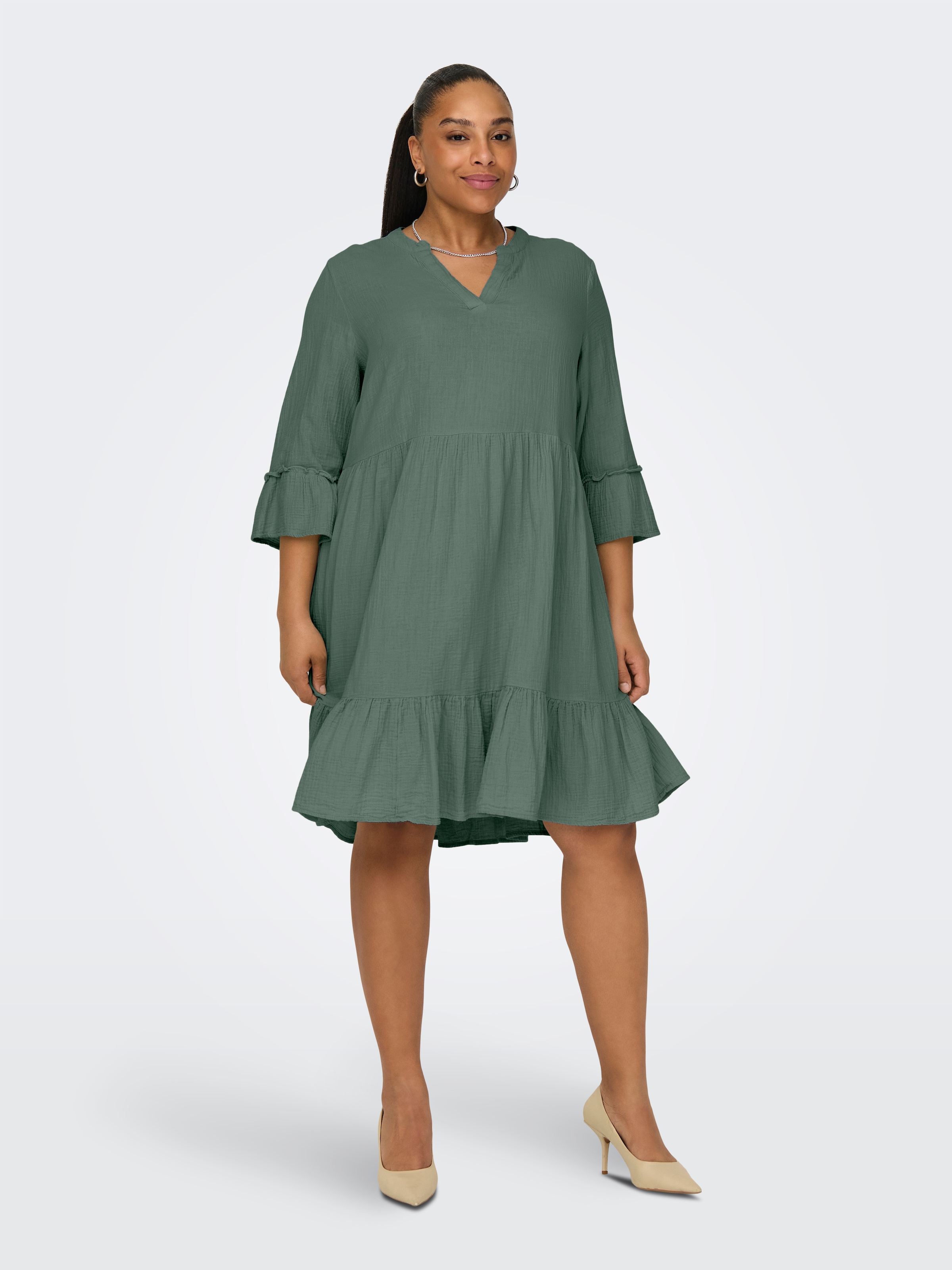 Image of ONLY CARMAKOMA Tunikakleid "CARTHYRA LIFE PEPLUM DRESS WVN" Sommerkleid