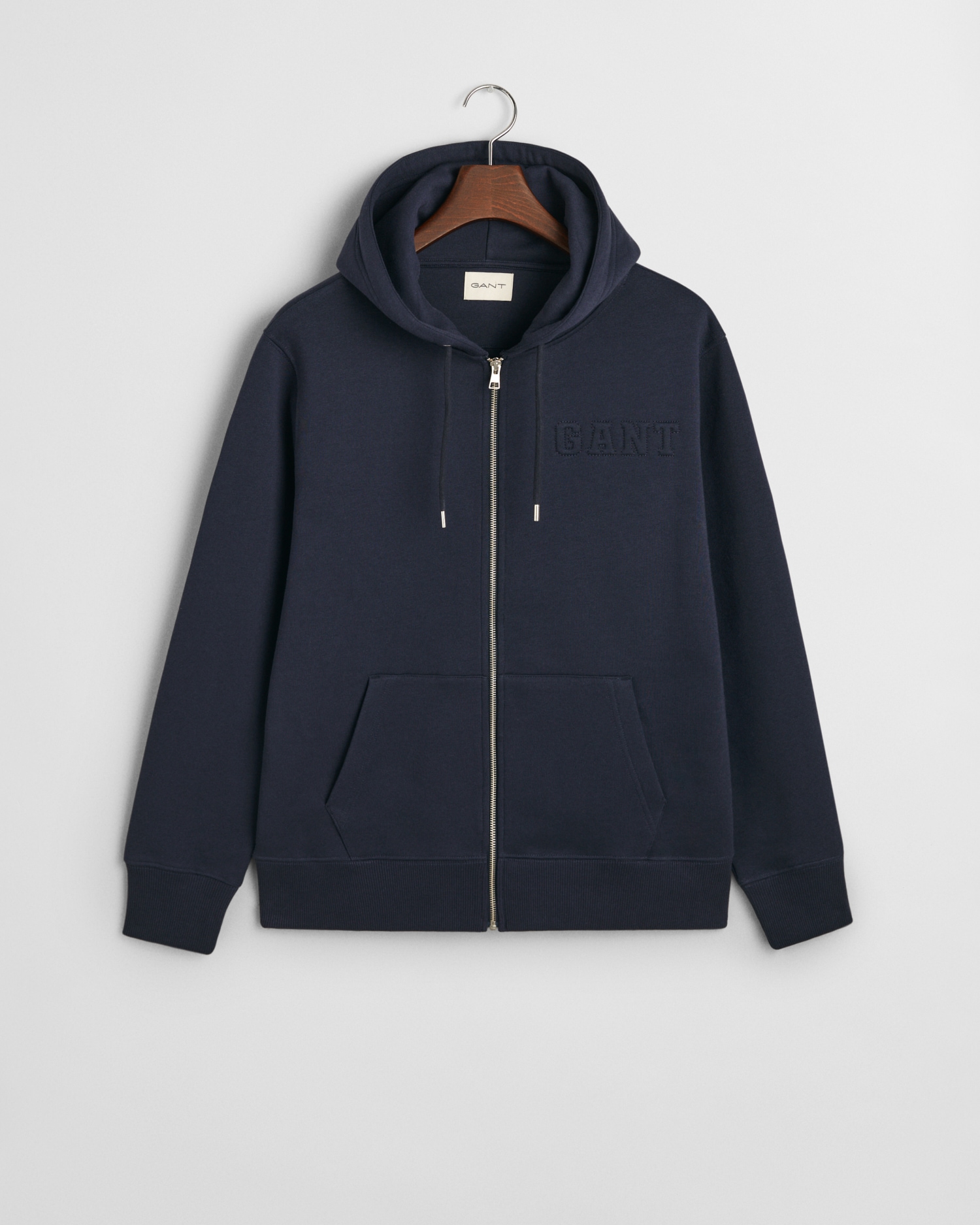 Gant Kapuzensweatjacke »EMBOSSED FULL-ZIP HOODIE«, eine erhabene GANT-Grafikprägung auf der Brust