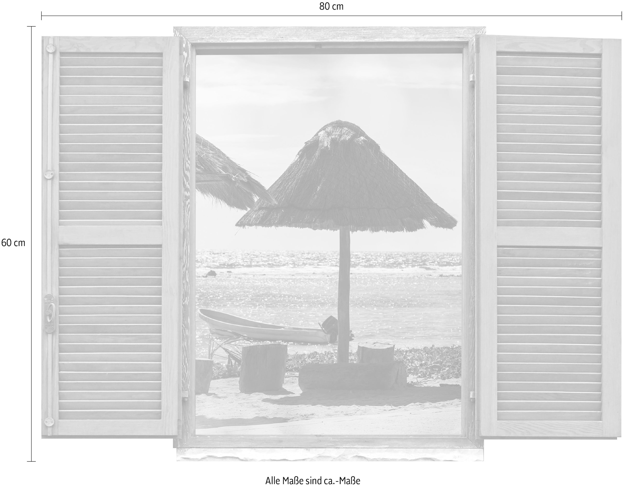 queence Wandtattoo »Palapa«, (1 St.), Wandsticker, Wandbild, selbstklebend, 3D, Fenster