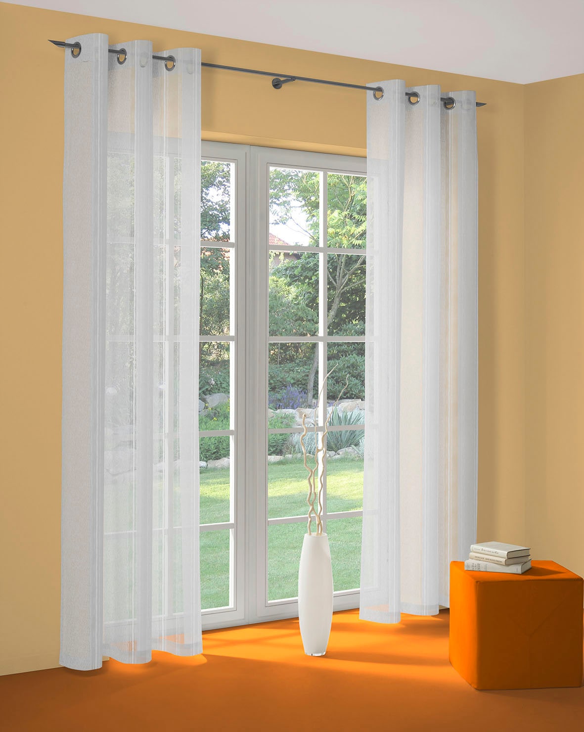 Wirth Gardine »Gerty« Ösen 1 Stk. tlg. Fertig-Store mit Metallösen nach Mass