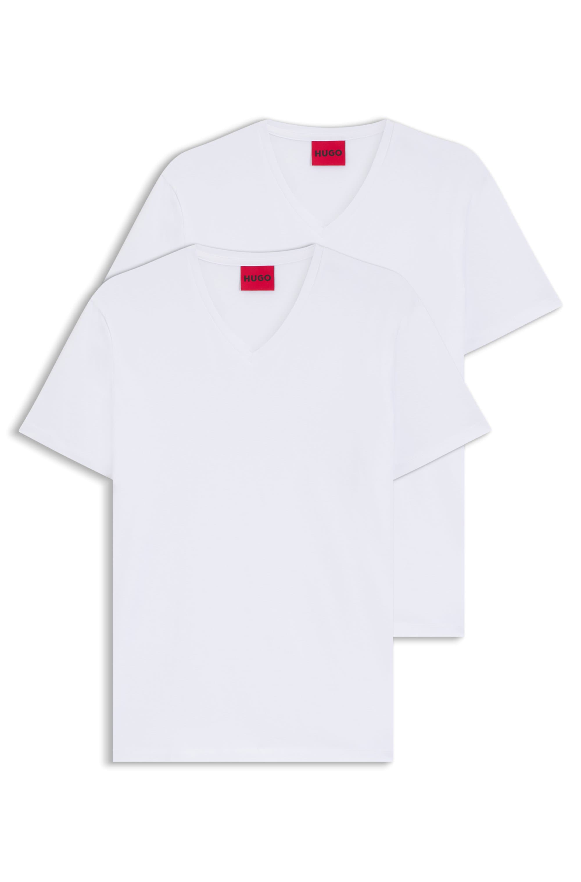 HUGO T-shirt »HUGO-V« Paquet, 2er,  V-Ausschnitt, Slim-Fit, HUGO Logo-Print