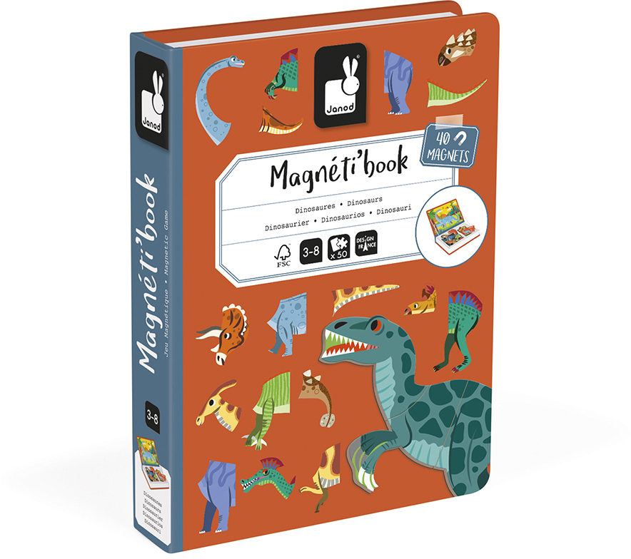 Janod Lernspielzeug »Magnetbuch - Dinosaurier«