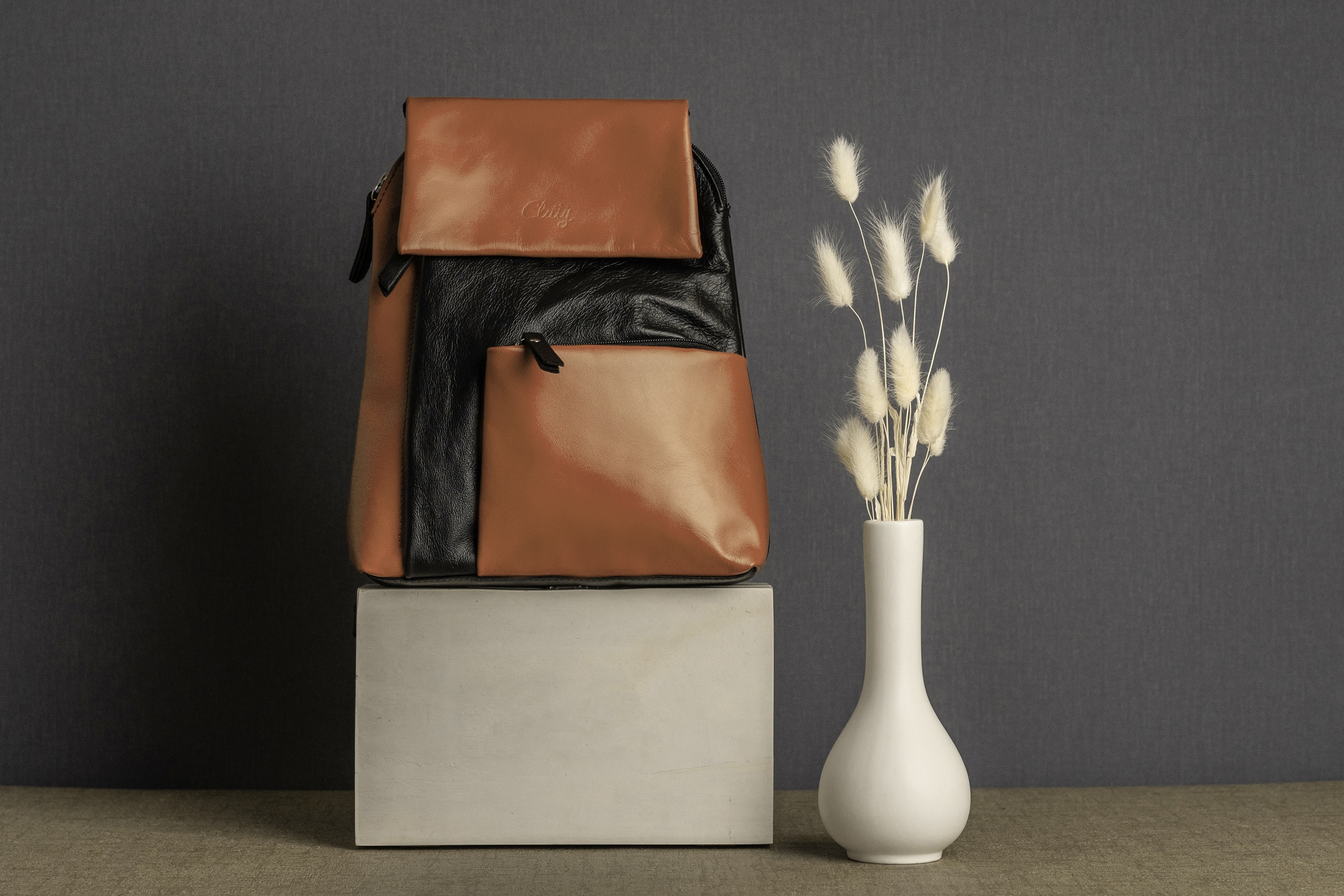 Cluty Cityrucksack, echt Leder, Made in Italy