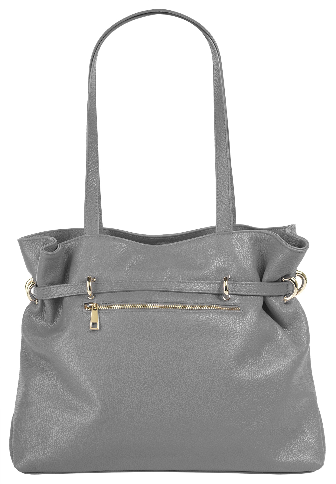 Samantha Look Henkeltasche echt Leder, Made in Italy