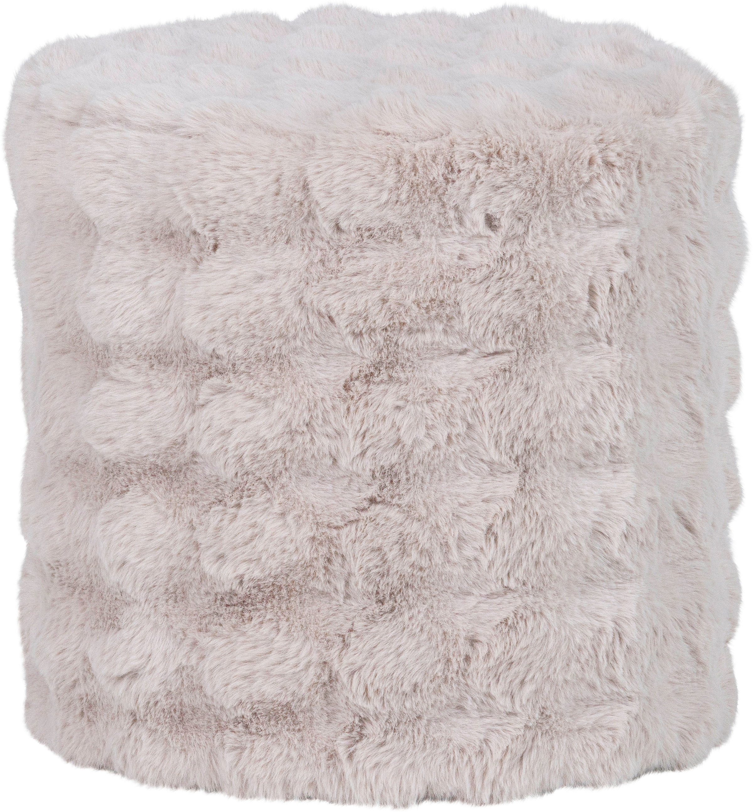 Image of WOOOD Hocker "Olven mit Dream-Flauschbezug und runder Form B 46 x T 46 x H 46 cm" Gute Verschleissfestigkeit, flauschige Haarstruktur, montiert geliefert