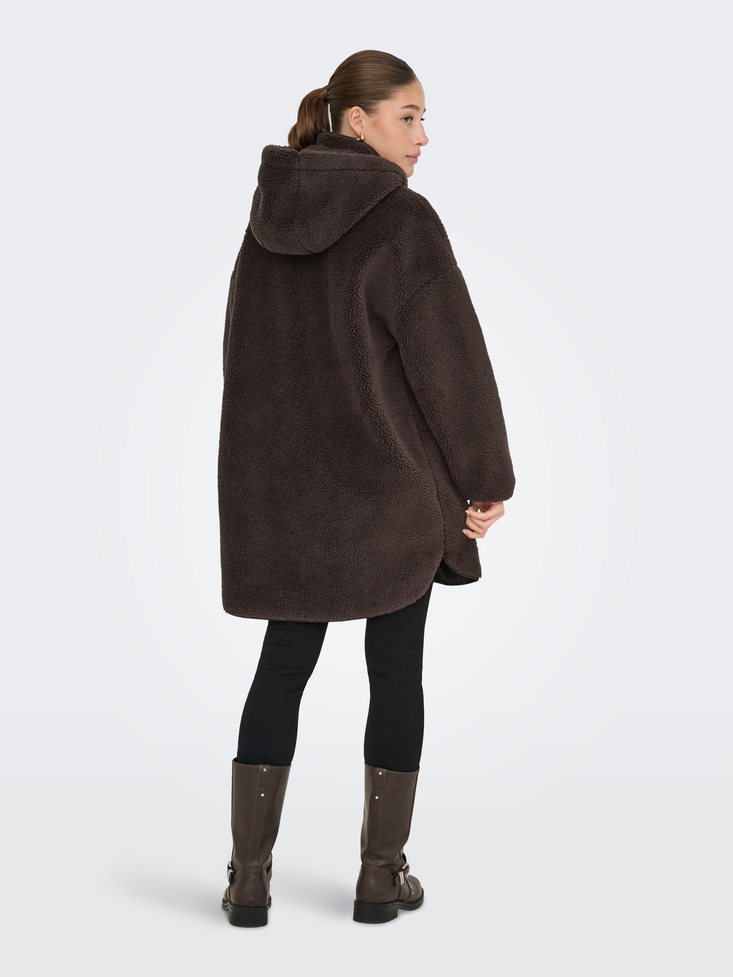 ONLY Plüschjacke »ONLSASCHA SHERPA JACKET LIFE OTW NOOS« mit Kapuze Kunstfaser, regular fit