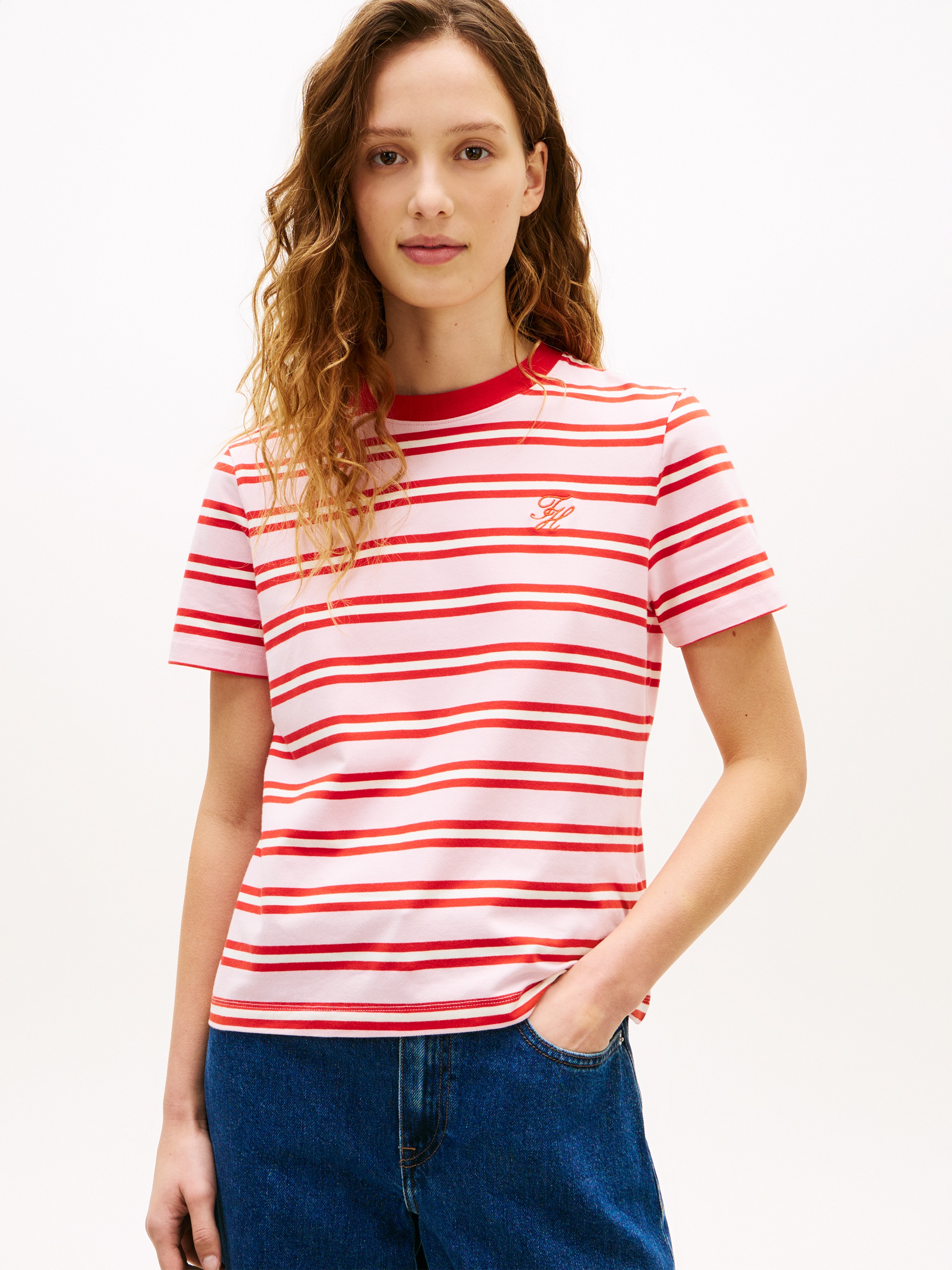 Tommy Hilfiger T-shirt à manches courtes »TH SCRIPT REGULAR C-NECK SHORT SLEEVE TEE«