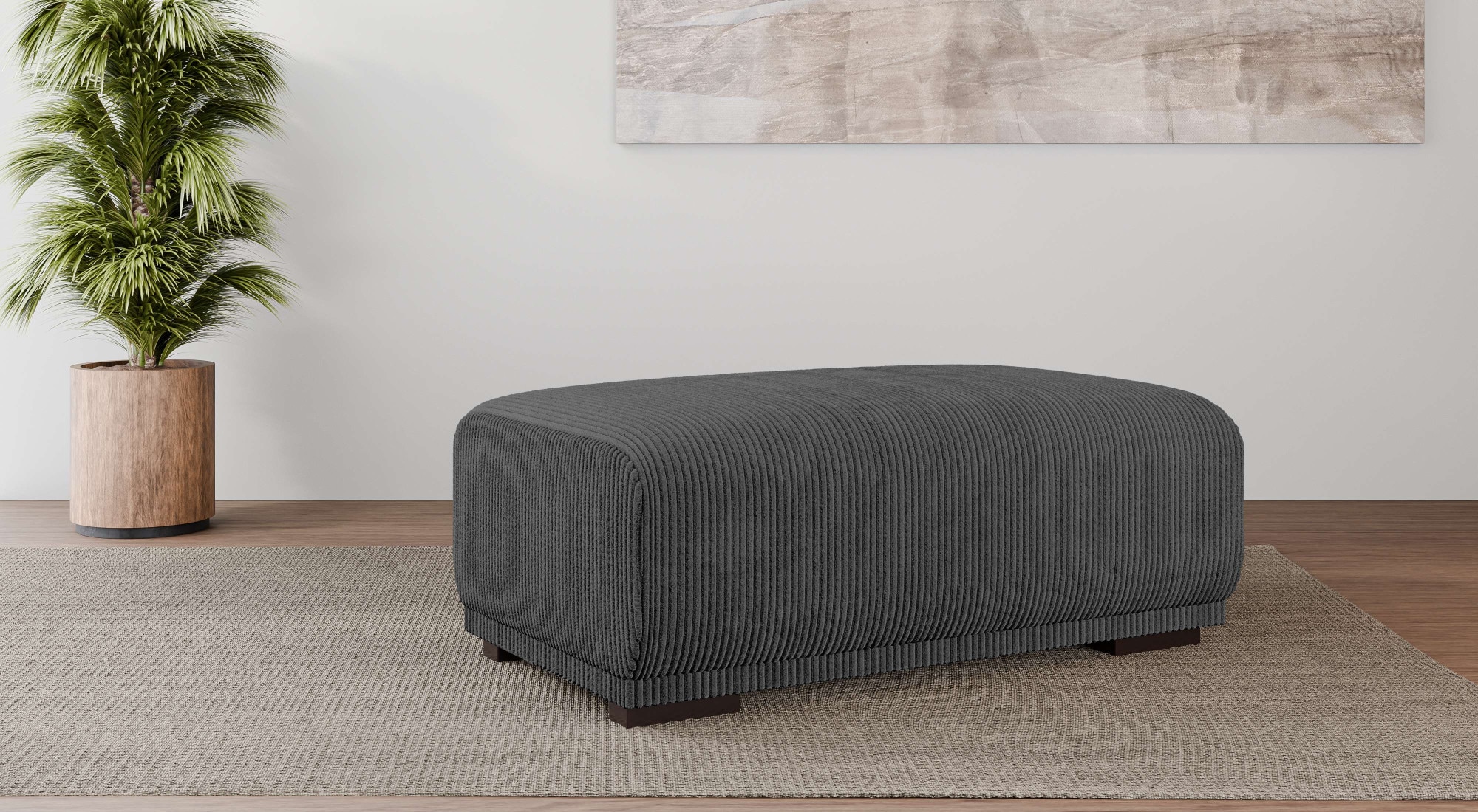 Home affaire Polsterhocker »BORNHOLM, grosser Hocker passend zur Serie, Masse B/T/H: 122/72/46 cm« mit Wellenfederung, in hochwertiger Verarbeitung