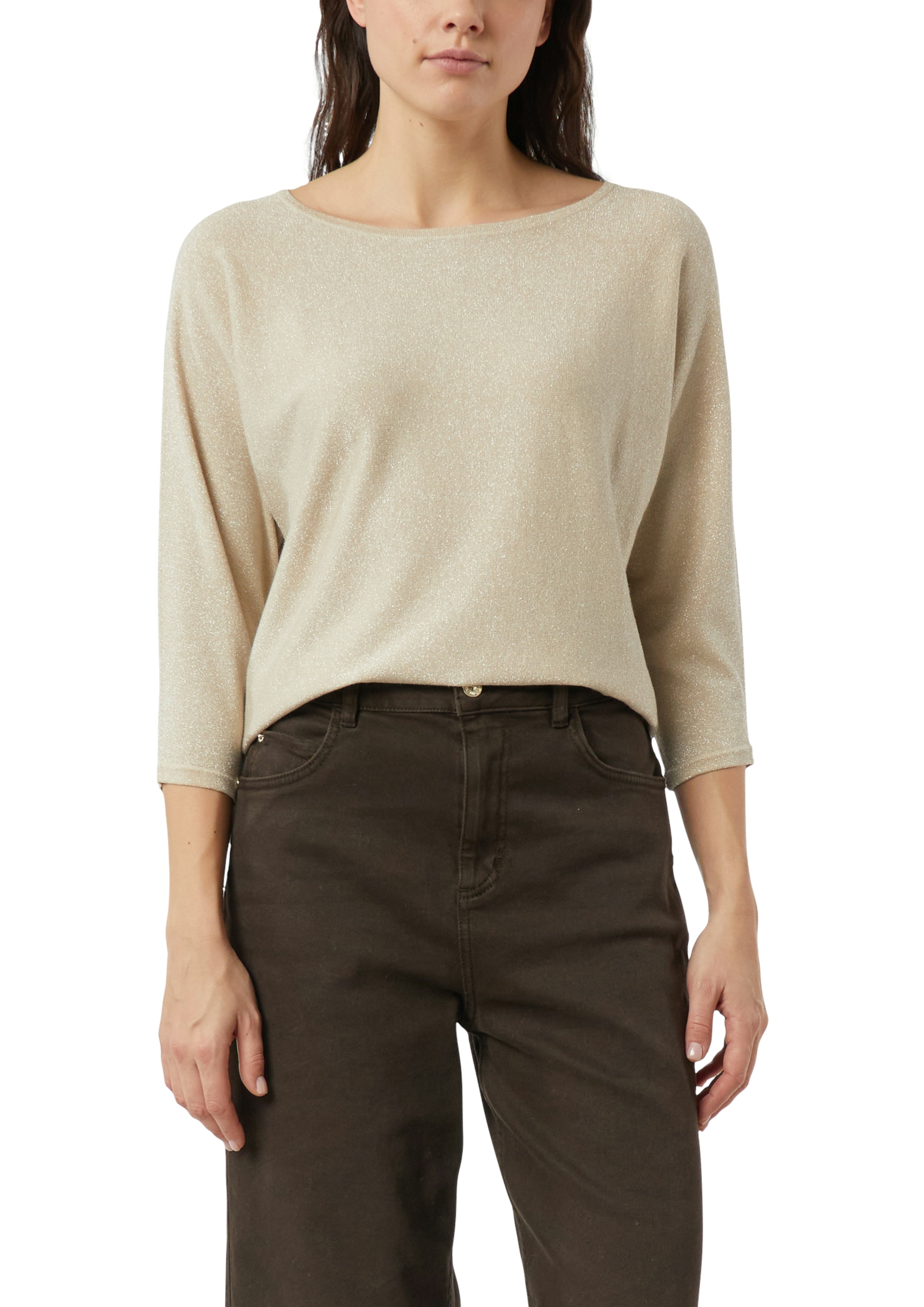 Image of Comma 3/4 Arm-Pullover mit Glitzerdetails
