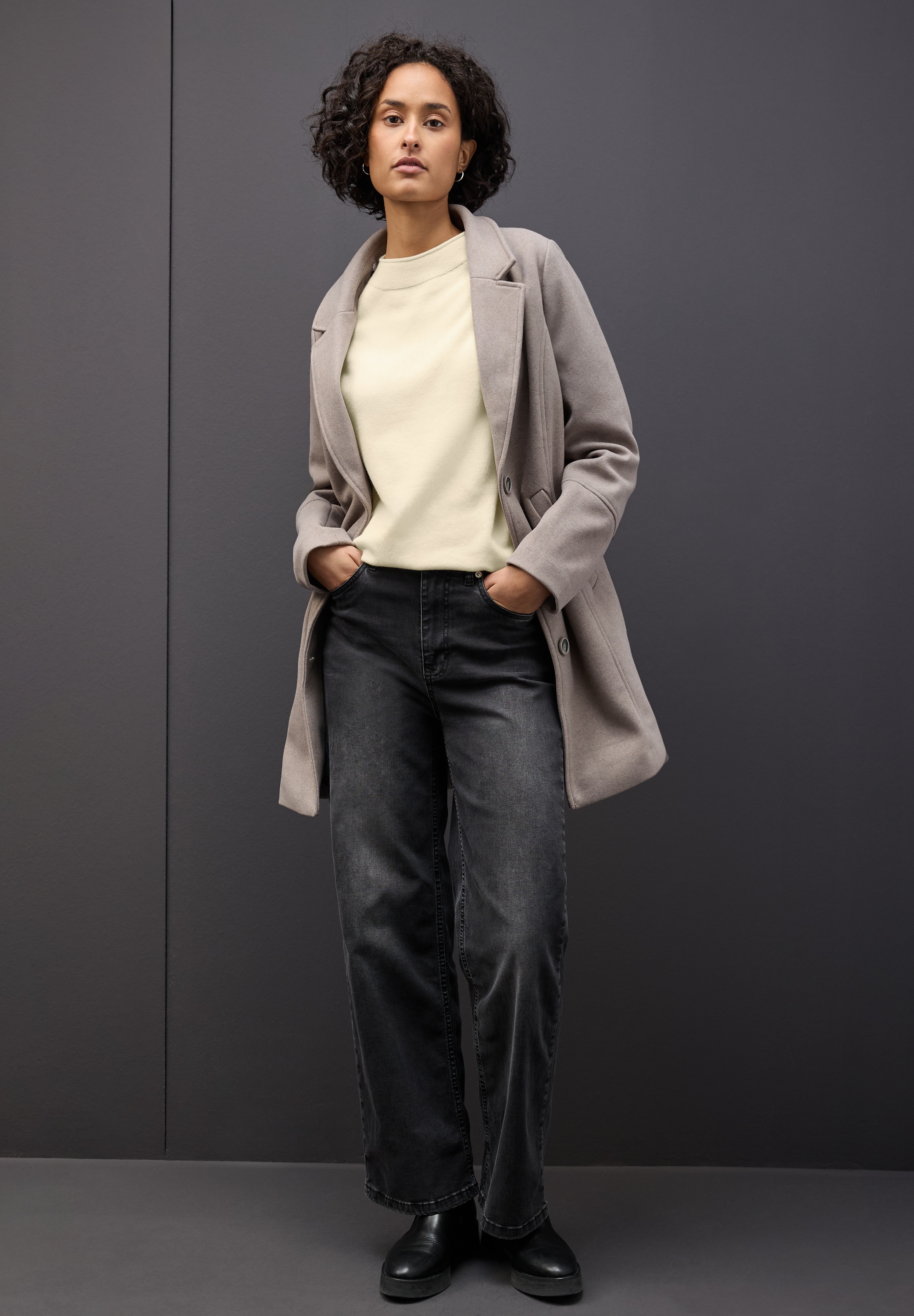 STREET ONE Pull en tricot mit feiner Rollkante