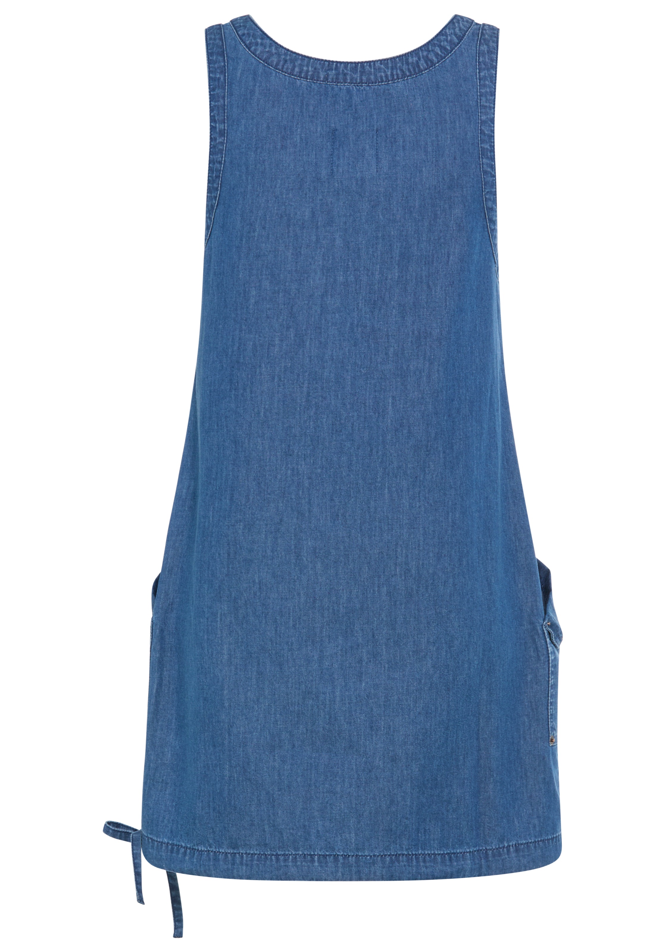 KangaROOS Jeanskleid aufgesetzte Taschen knielang,  trendig,  aus Baumwolle,  ärmellos