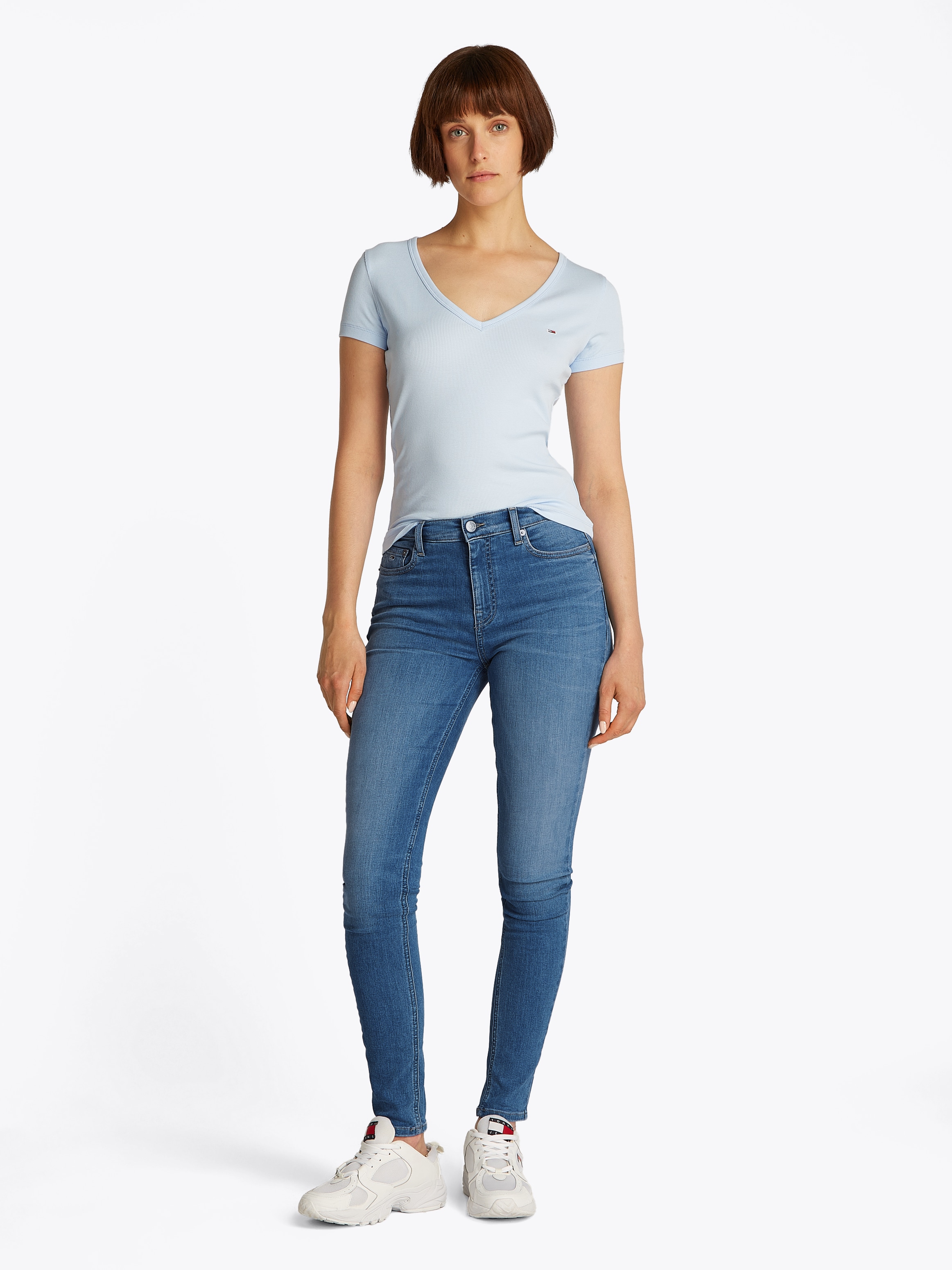 Tommy Jeans Skinny-fit-Jeans »NORA MR SKNY«, mit Waschung, mit Logo-Badge