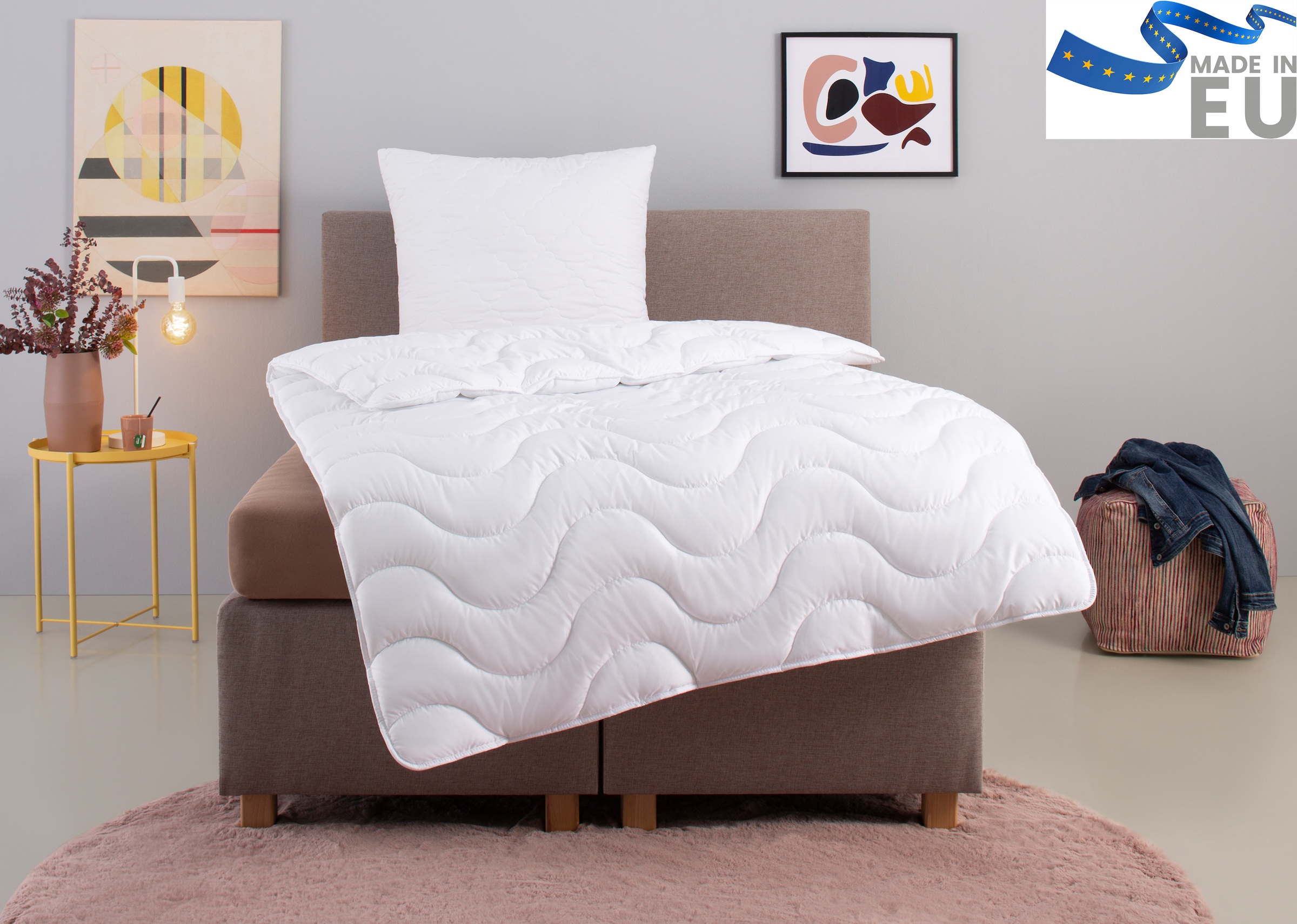 GOODproduct Couette microfibre + oreiller microfibre »Mailo, Bettdecke 135x200 cm, 155x220 cm« 2-tlg., Set mit Kissen 80x80 cm, Sommer, Winter