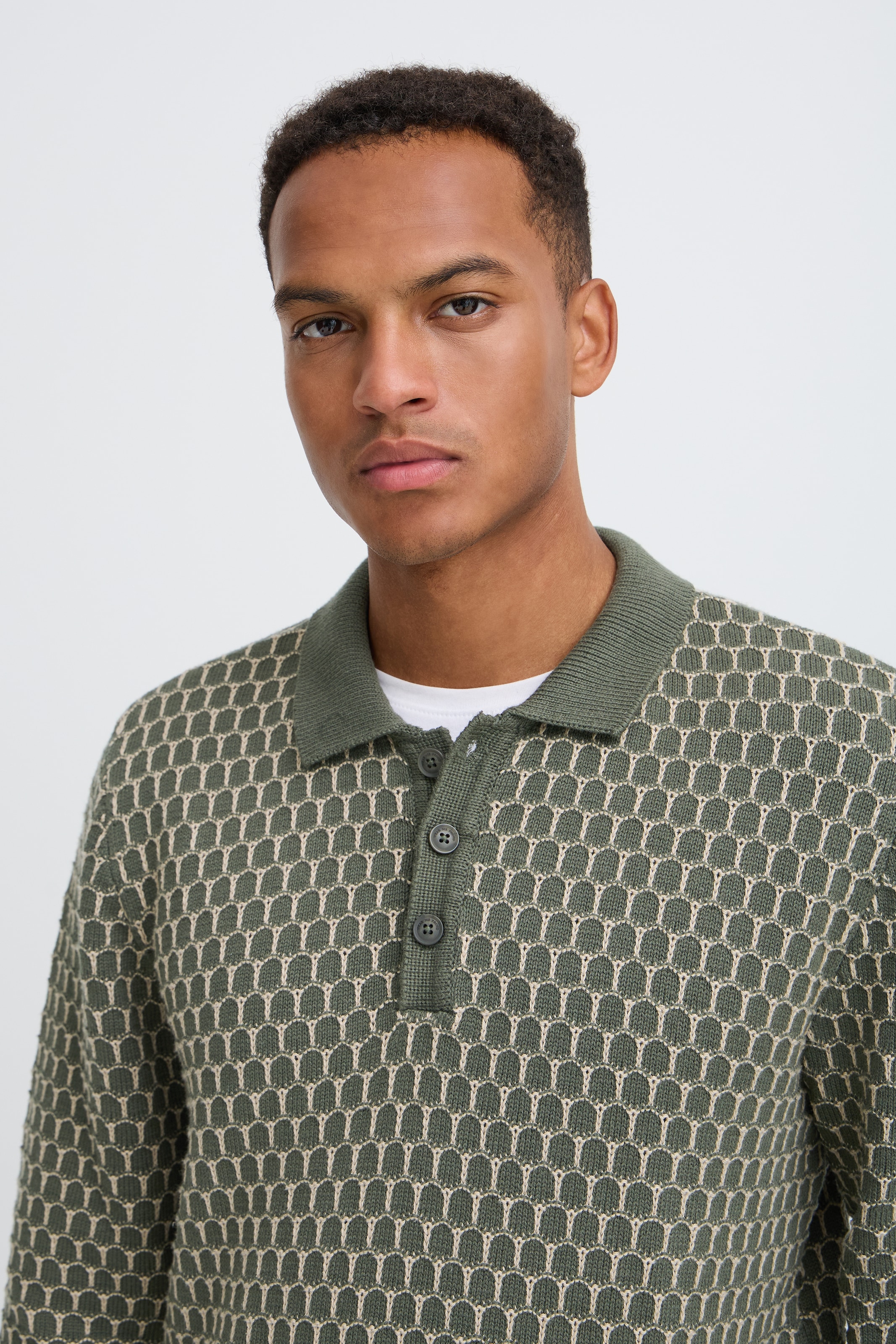 Blend Pull à col polo »BHDONG POLO« coton, coupe régulière